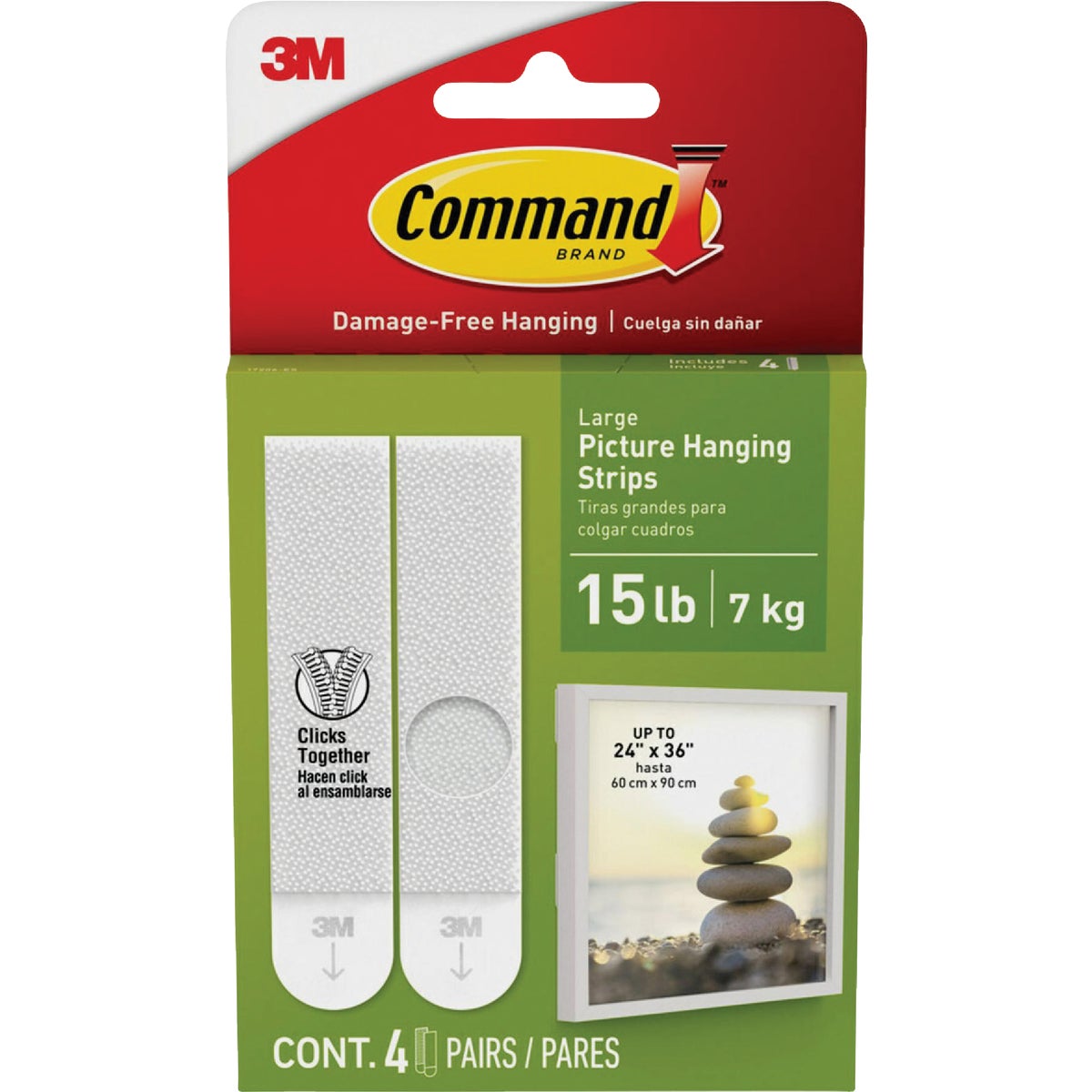 Command 3/4 In. x 3-5/8 In. White Interlocking Picture Hanger (4 Count)