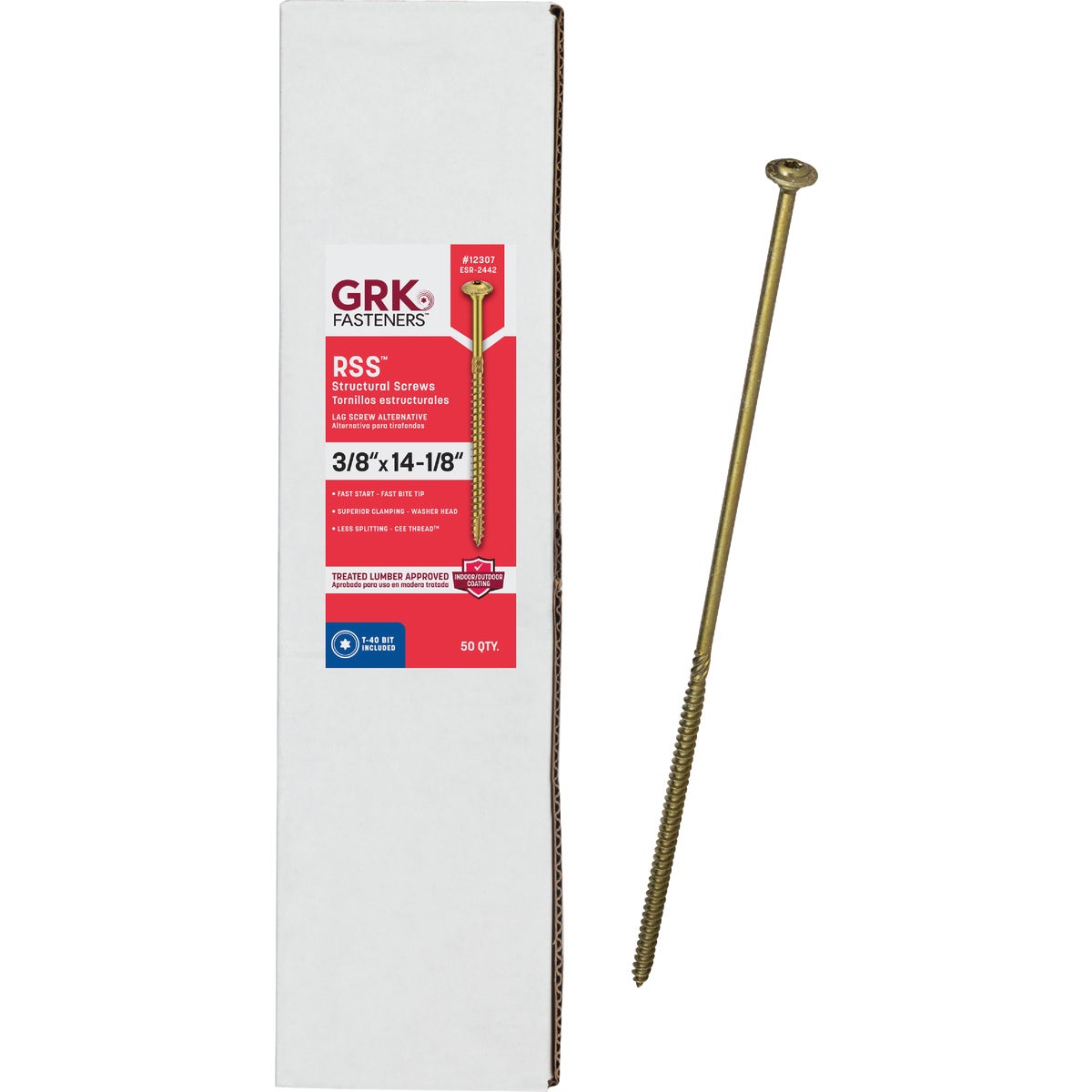 GRK RSS Rugged 3/8 In. x 14-1/8 In. Star Drive Washer-Head Structure Screw (50 Ct.)