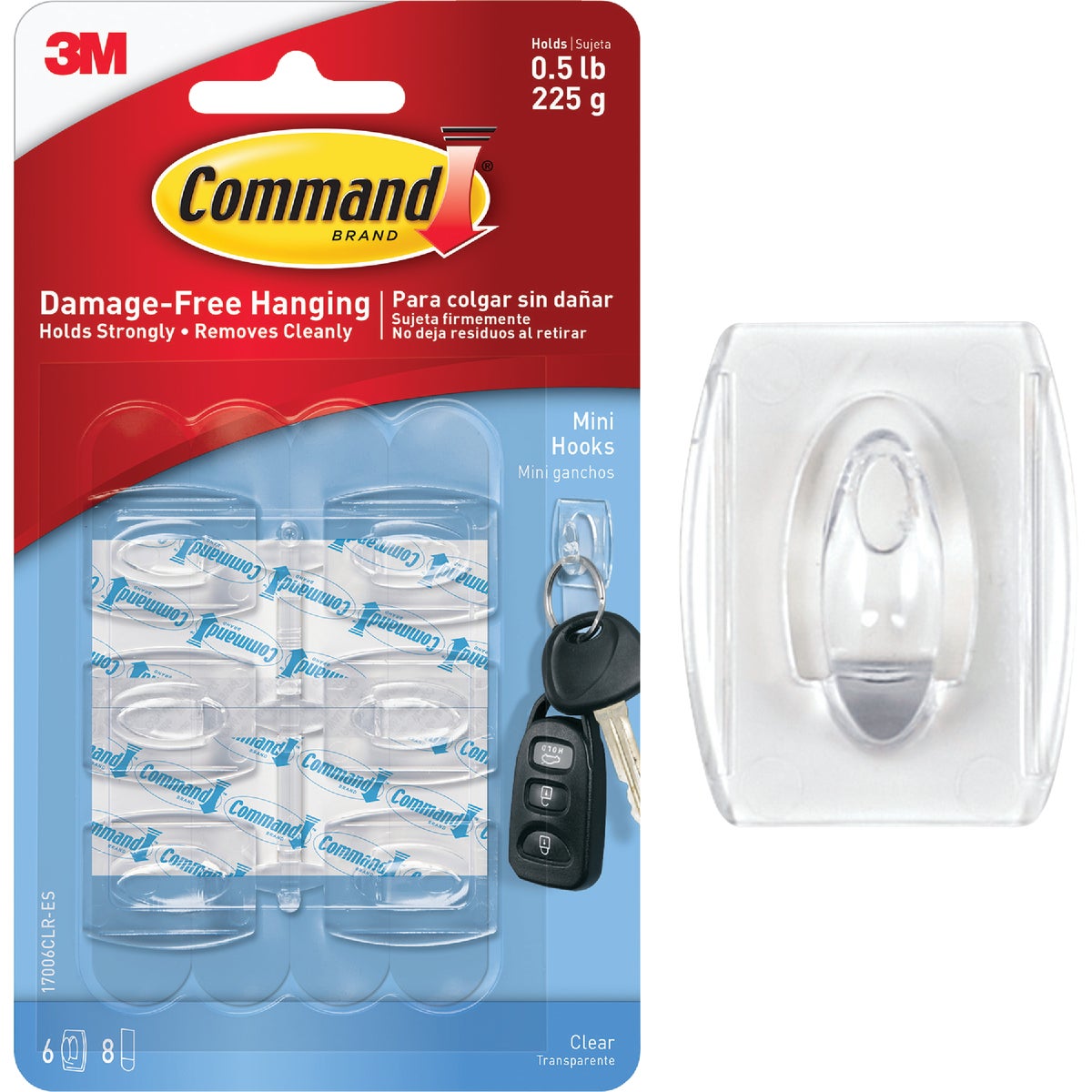 Command Clear Mini Adhesive Hook (6-Pack)