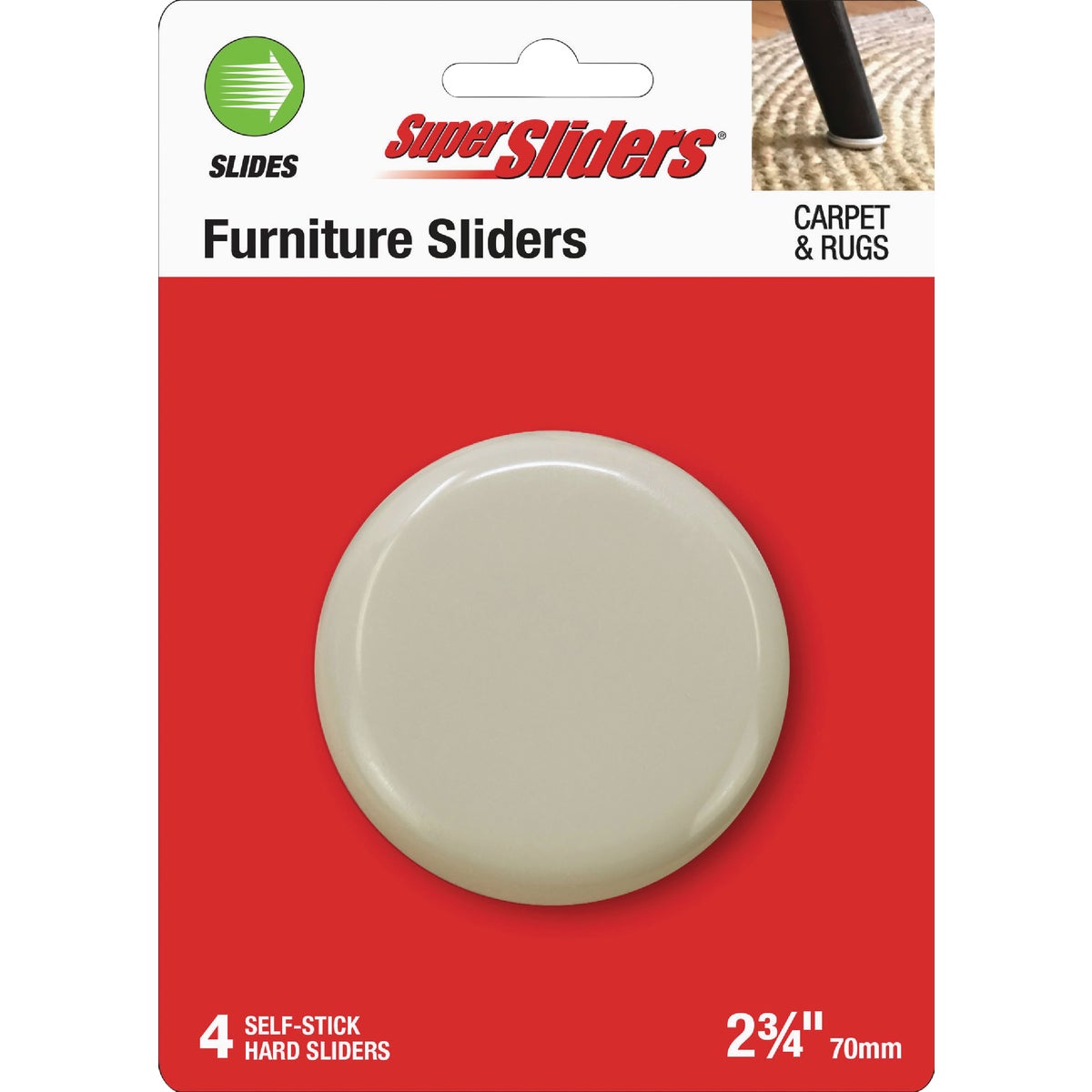 Super Sliders 2-3/4 In. Hard Plastic Gliders (4-Pack)