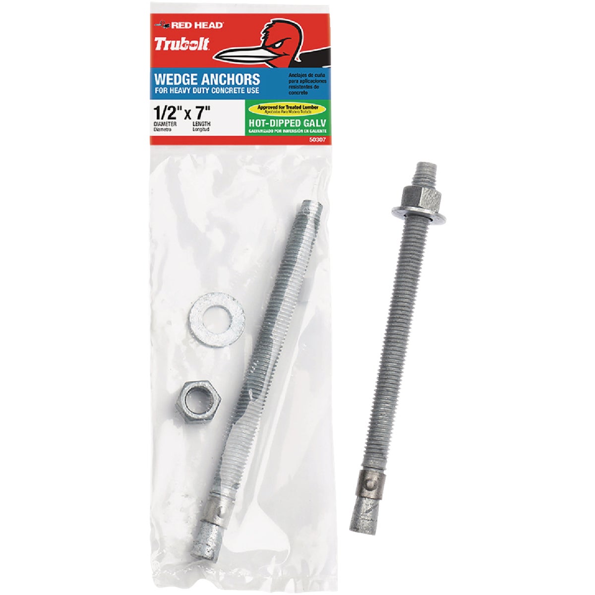 Red Head 1/2 In. x 7 In. Galvanized Wedge Anchor