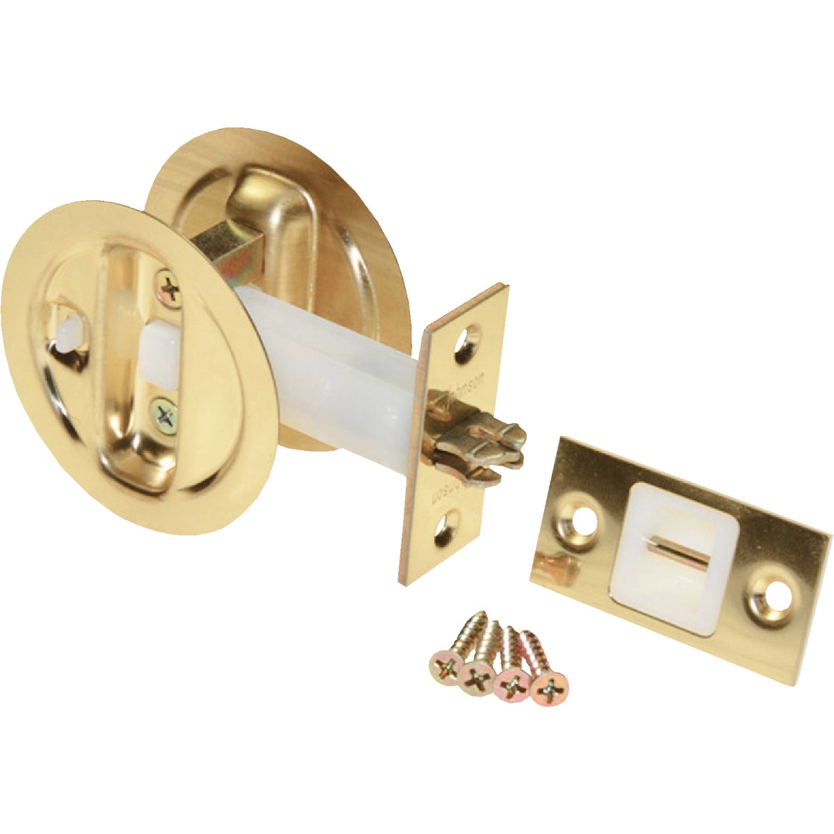 Johnson Hardware Brass Privacy Pocket Door Lock