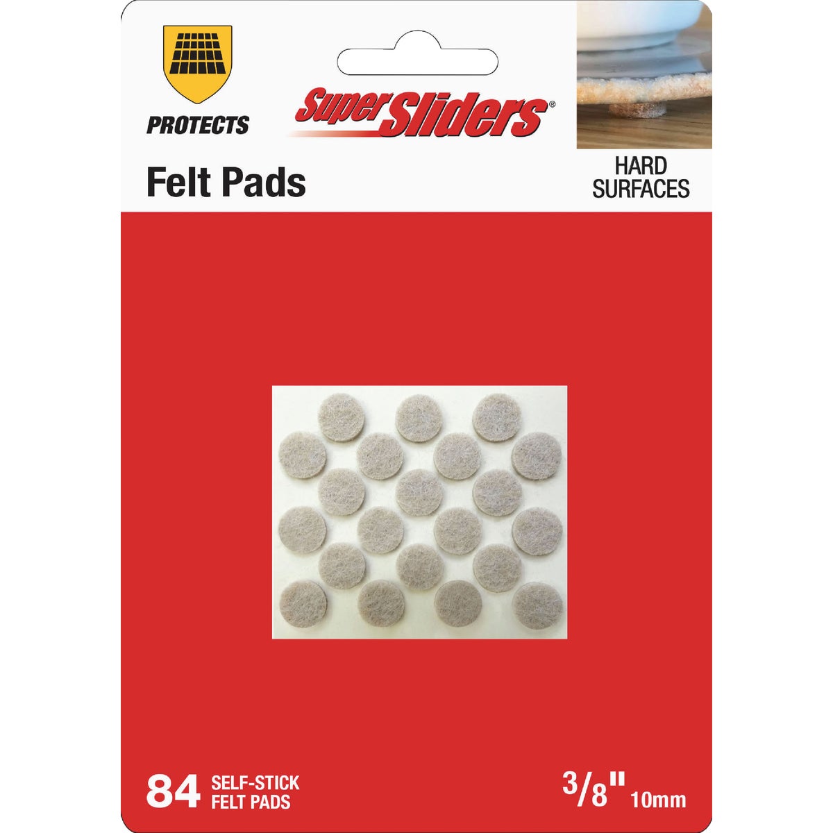 Super Sliders 3/8 In. Round Beige Felt Furniture Pad (84-Piece)