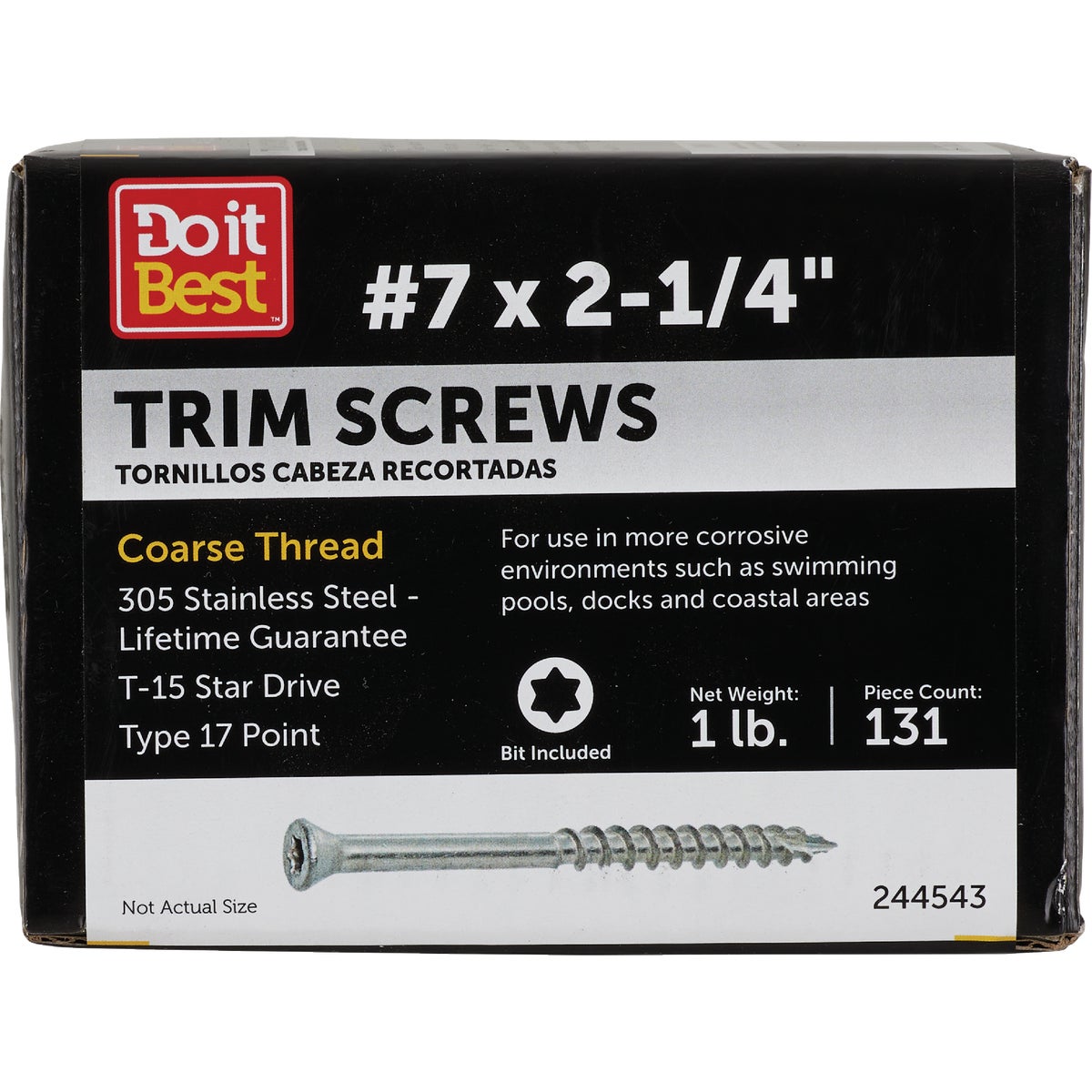 Grip-Rite Max 2-1/4 In. T17 ST15 305 Stainless Steel Trim Screw (1 Lb.)