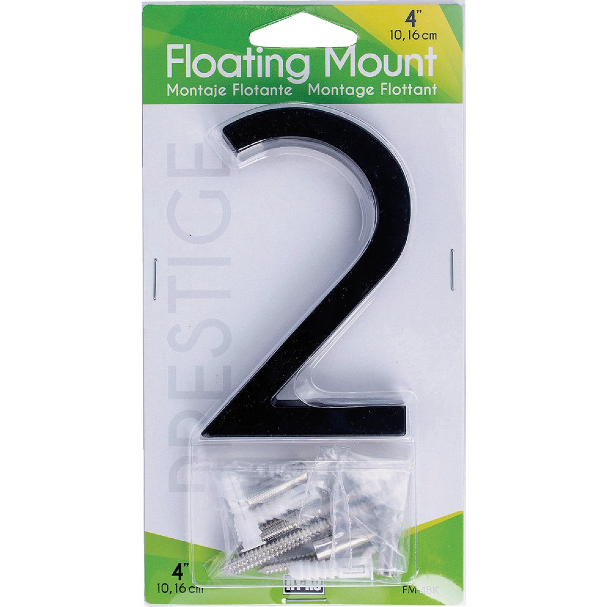 Hy-Ko 4 In. Black Floating Mount Number 2