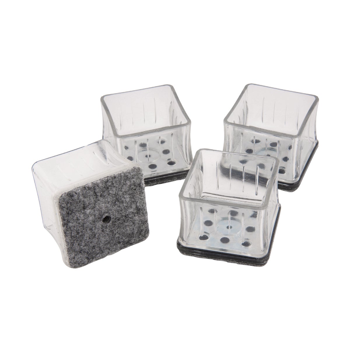 Magic Sliders Magic Fit - 1-1/4 In. - 1-3/8 In. Square Felt Furniture Leg Cup (4-Pack)