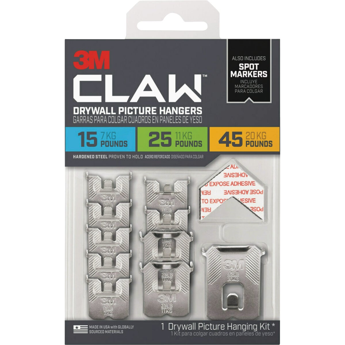 3M Claw Drywall Picture Hangers with Spot Markers (Variety Pack)