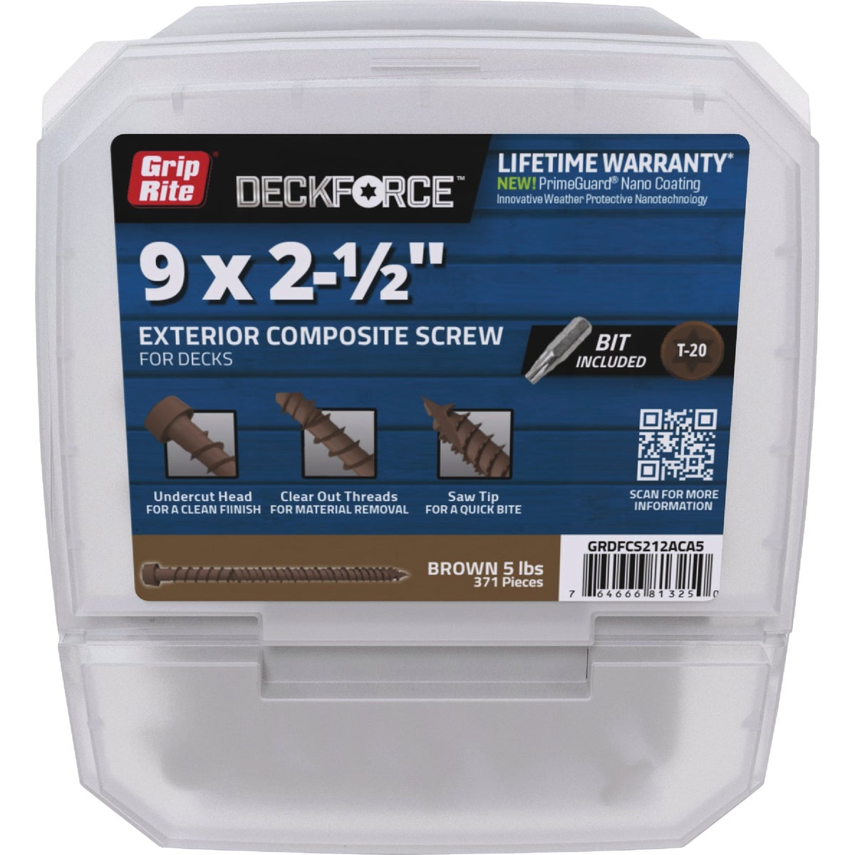 Grip-Rite DeckForce 2-1/2 In. Composite Acacia Deck Screw (5 Lb.)