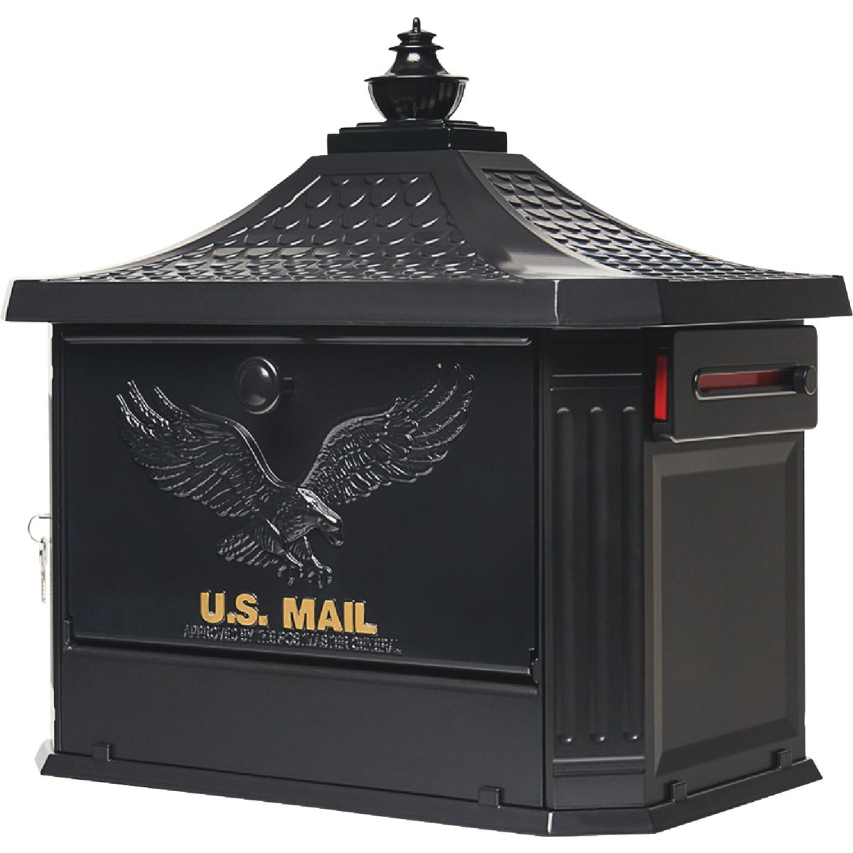 Gibraltar Hamilton Black Locking Post Mount Mailbox