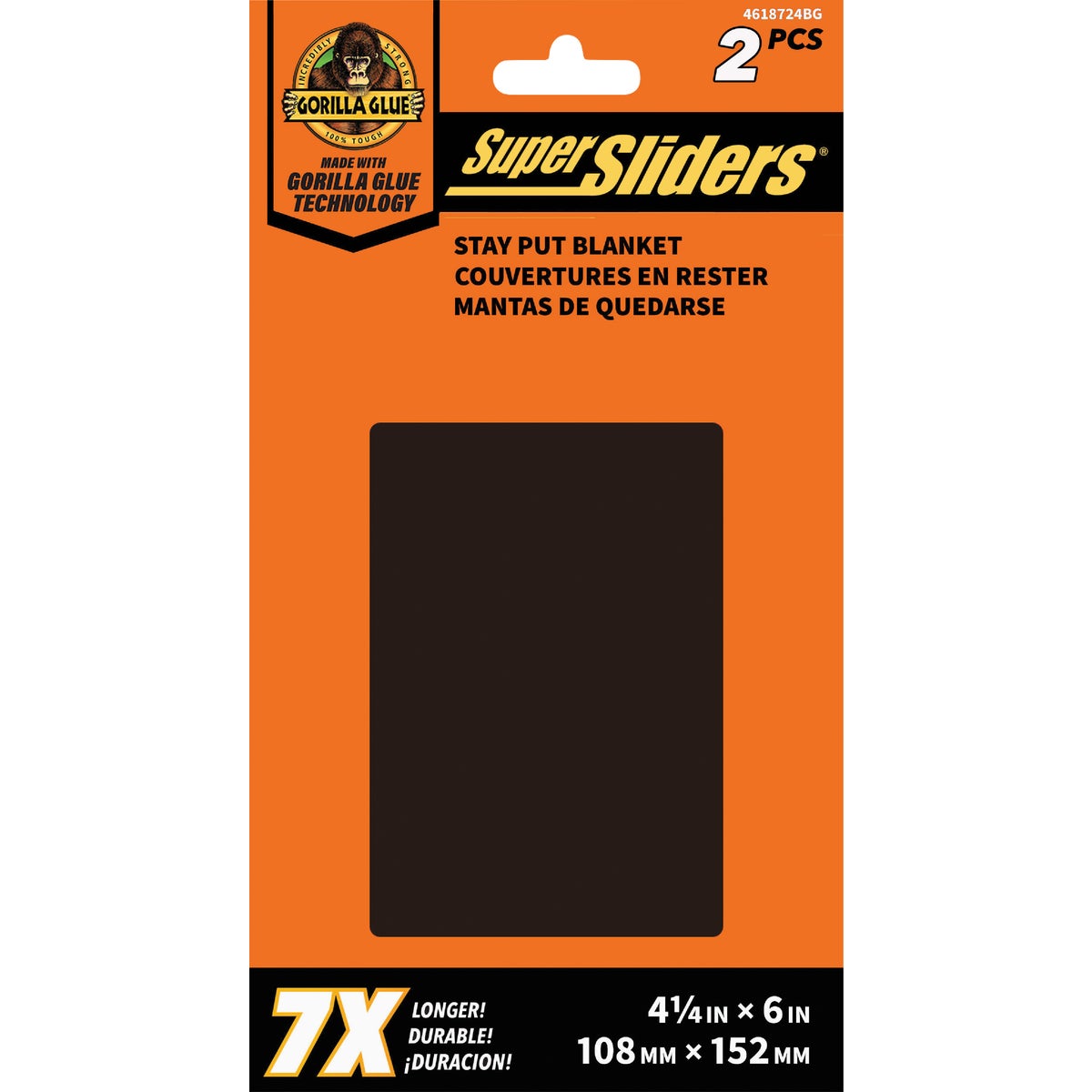 Super Sliders Gorilla Glue 4 1/2 In. x 6 In. Stay Put Blankets (2-Piece)