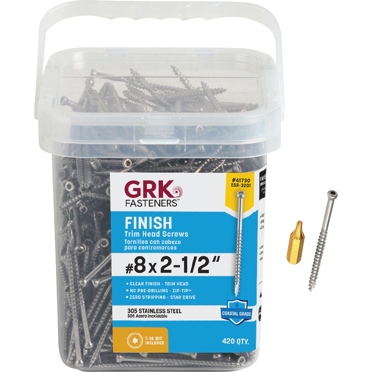 GRK #8 x 2-1/2 In. Star Drive Stainless Steel Trim Screw (420 Ct.)
