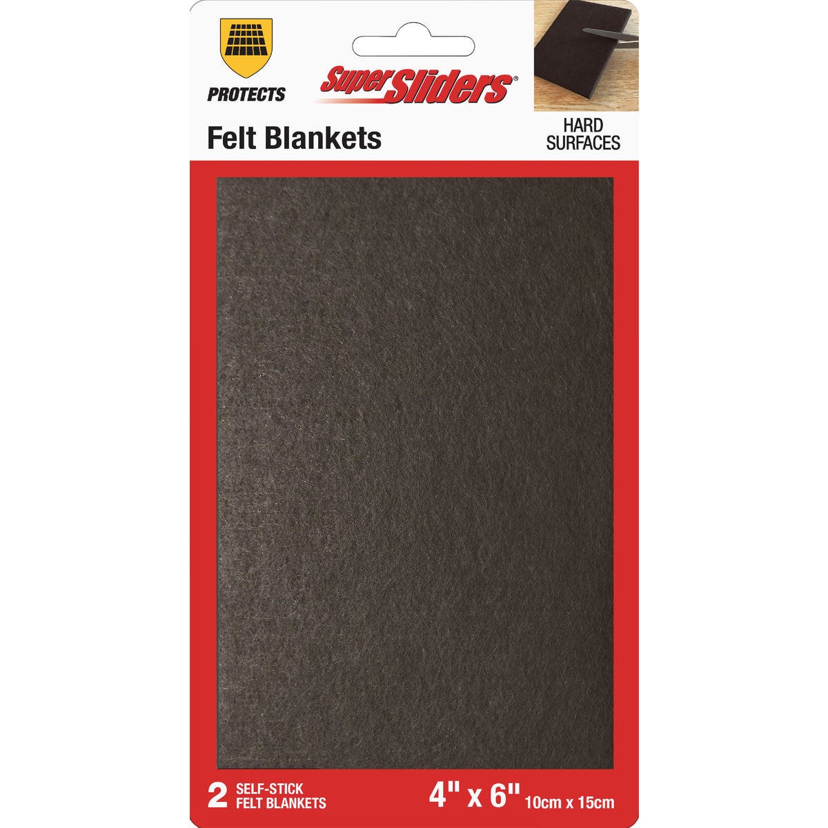 Super Sliders 4 In. x 6 In. Brown Felt Blanket (2-Piece)
