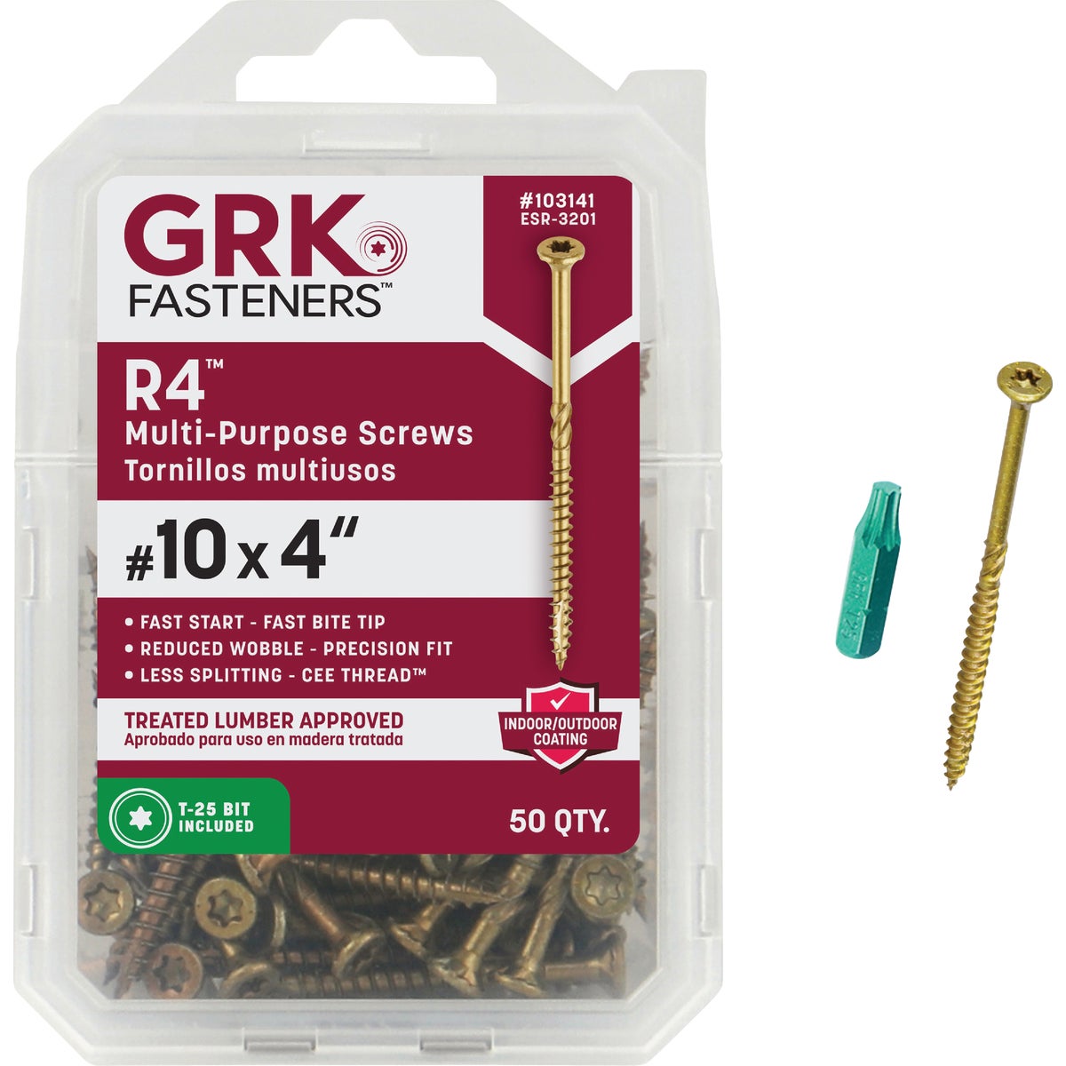 GRK R4 #10 x 4 In. Star Drive Multi-Purpose Wood Screw (50 Ct.)