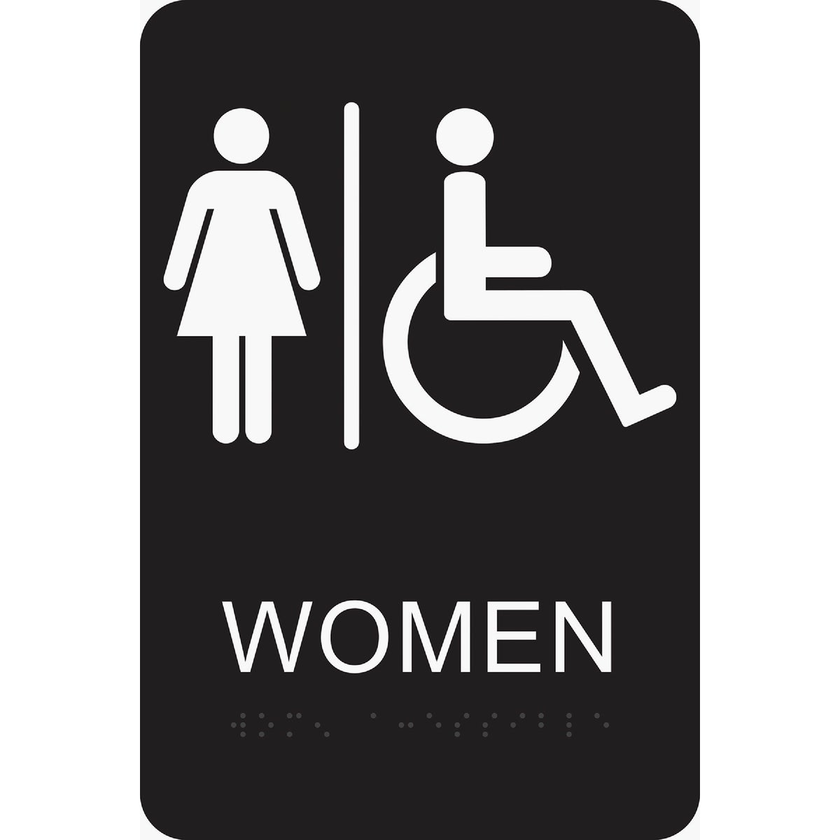 6X9 BRAILLE WMN/HND SIGN