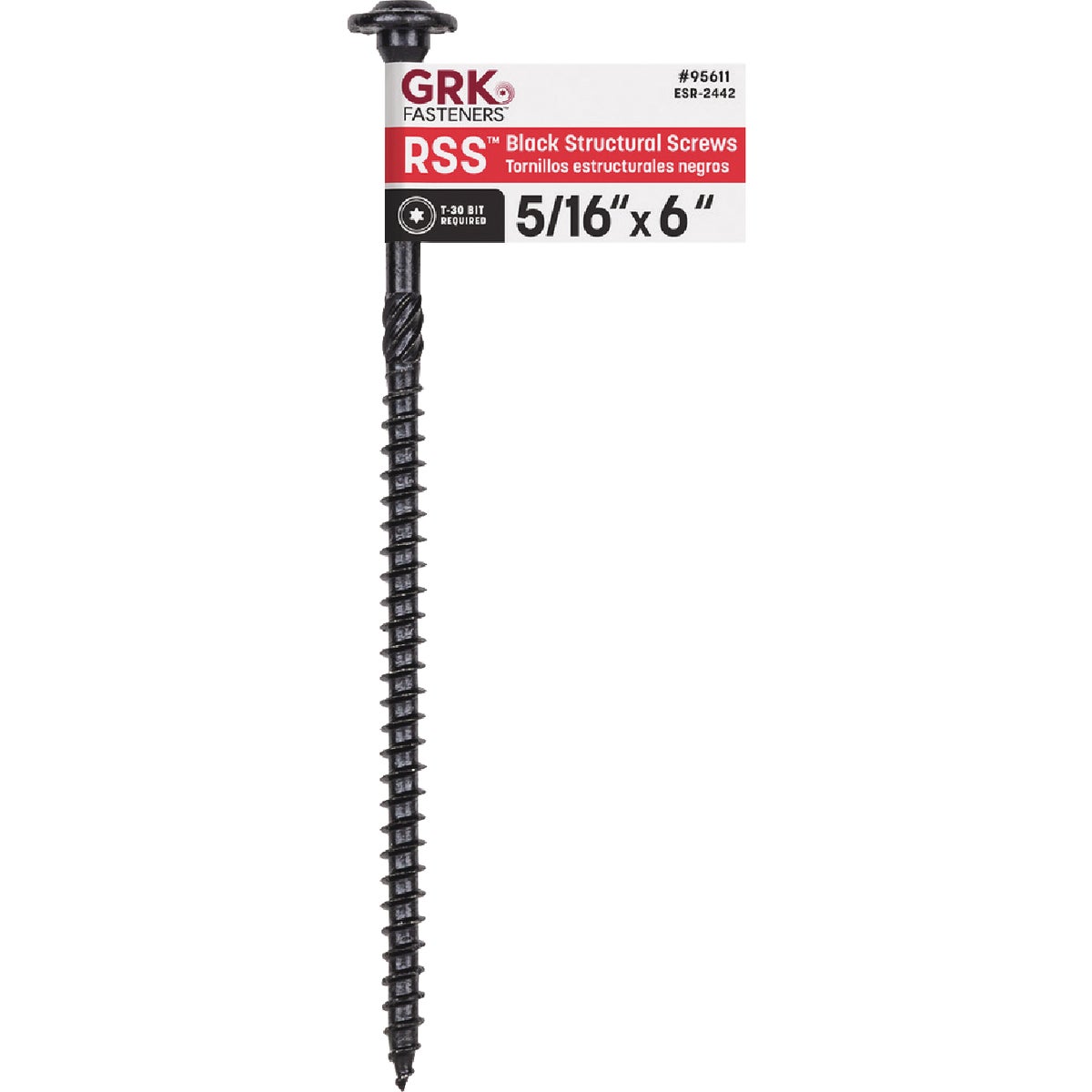 GRK RSS 5/16 In. x 6 In. Star Drive Washer-Head Black Structure Screw