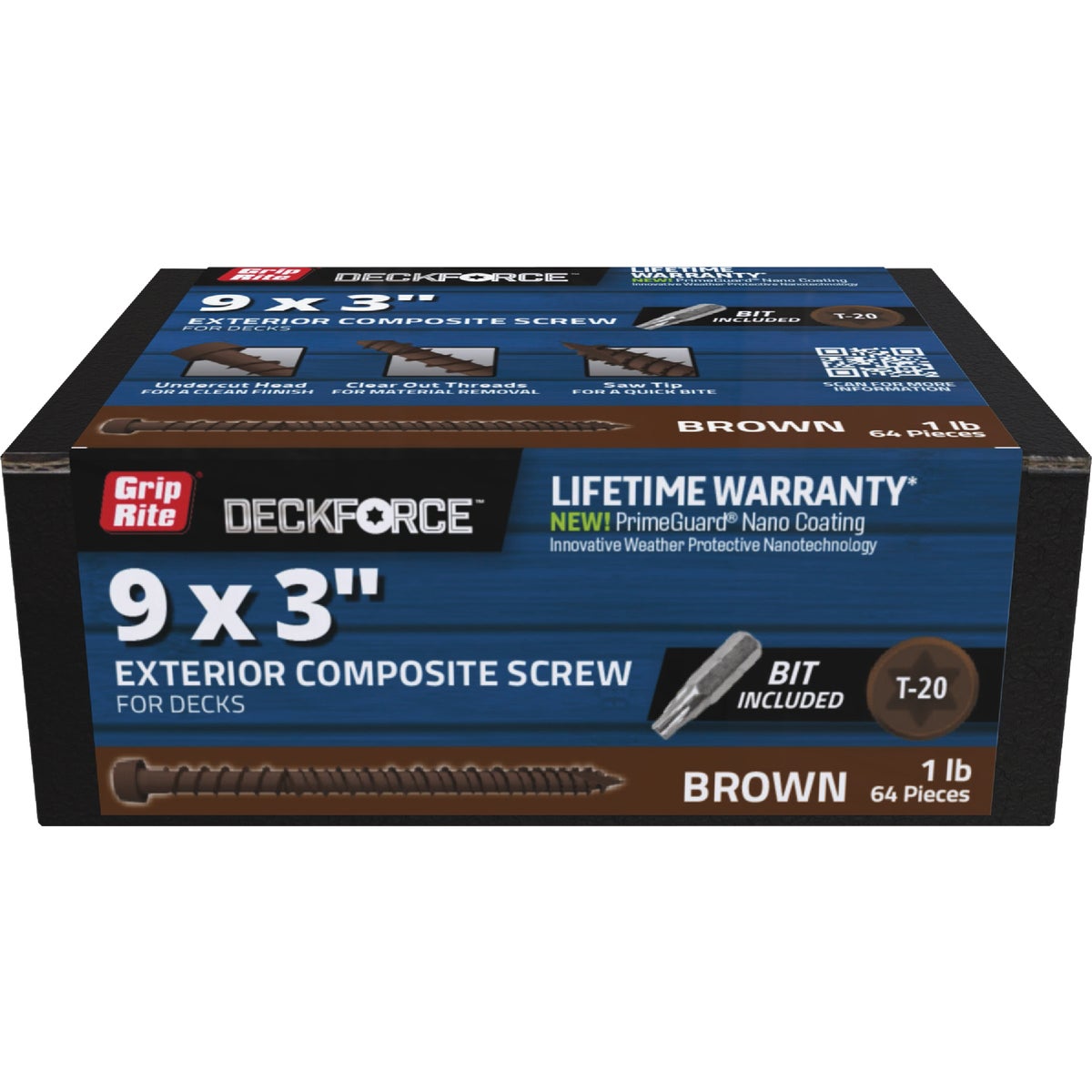 Grip-Rite DeckForce 3 In. Composite Acacia Deck Screw (1 Lb.)