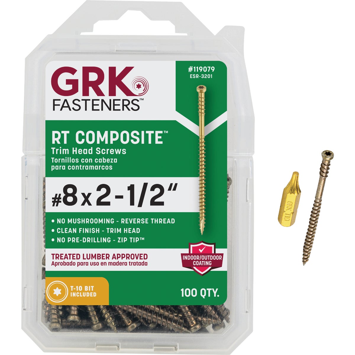 GRK RT #8 x 2-1/2 In. Star Drive Composite Screw (100 Ct.)