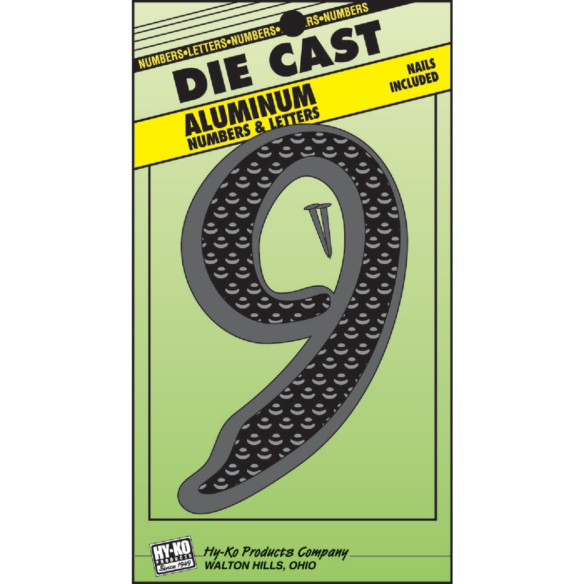 4-1/2″ BLK ALUM NUMBER 9