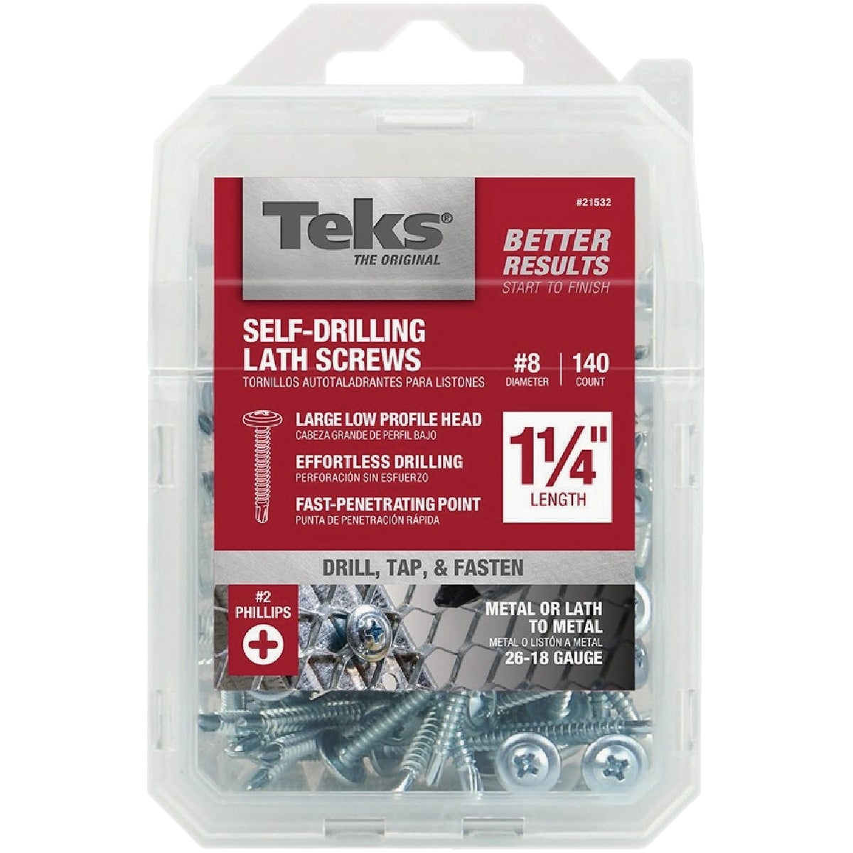 Teks #8 x 1-1/4 In. Modified Truss Head Drill Point Lath Screw (140-Count)