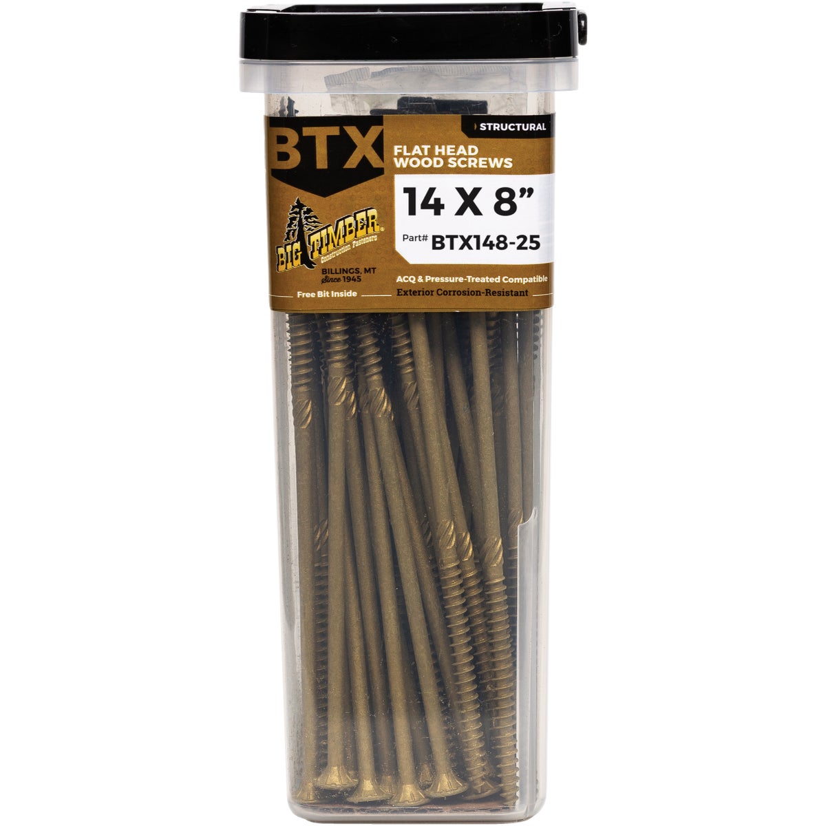 Big Timber #14 x 8 In. Bronze Star Drive Flat Head Wood Screw (25 Ct.)