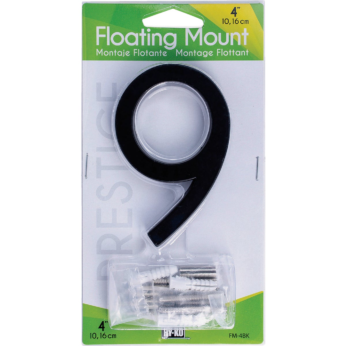Hy-Ko 4 In. Black Floating Mount Number 9