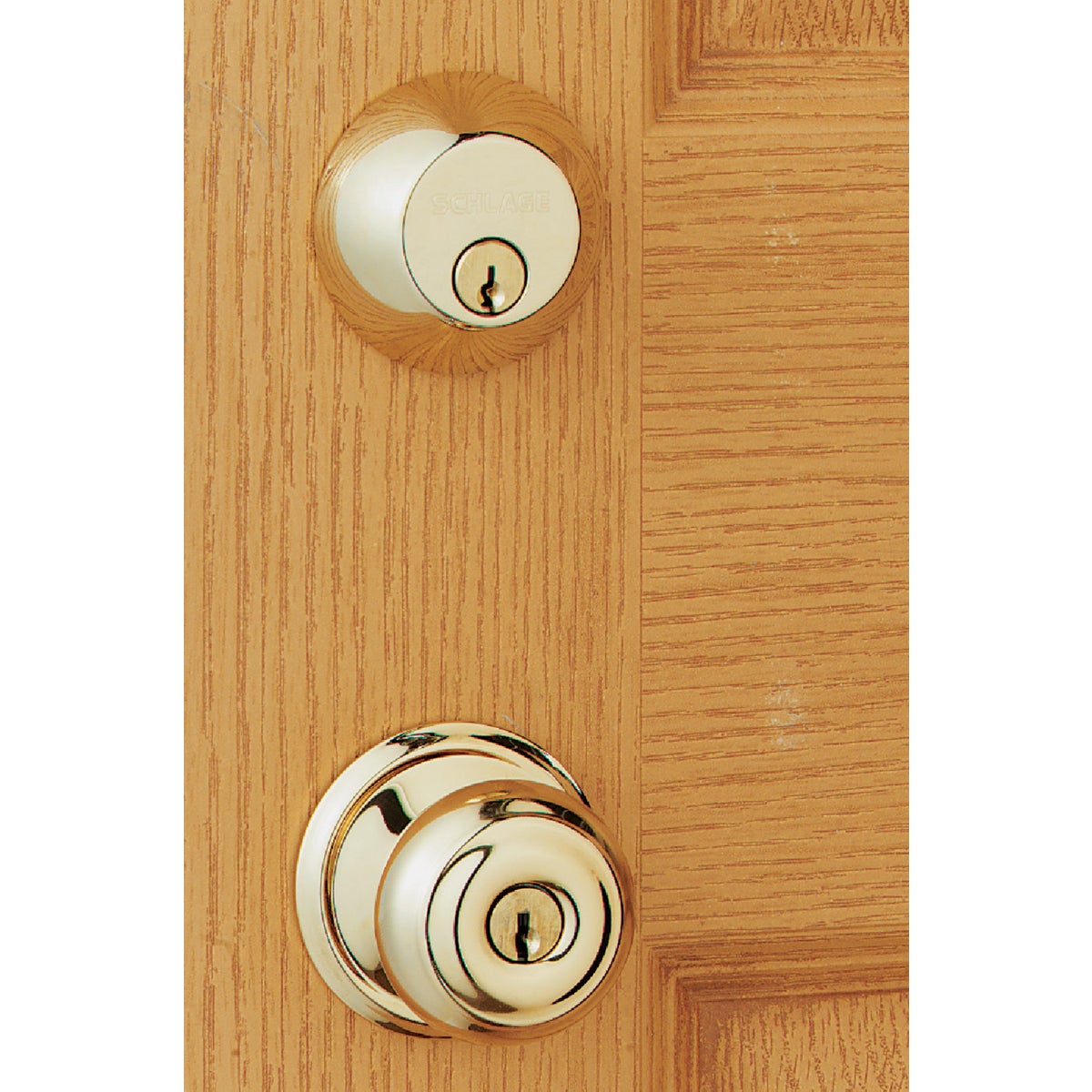 Schlage Bright Brass Deadbolt and Door Knob Combo