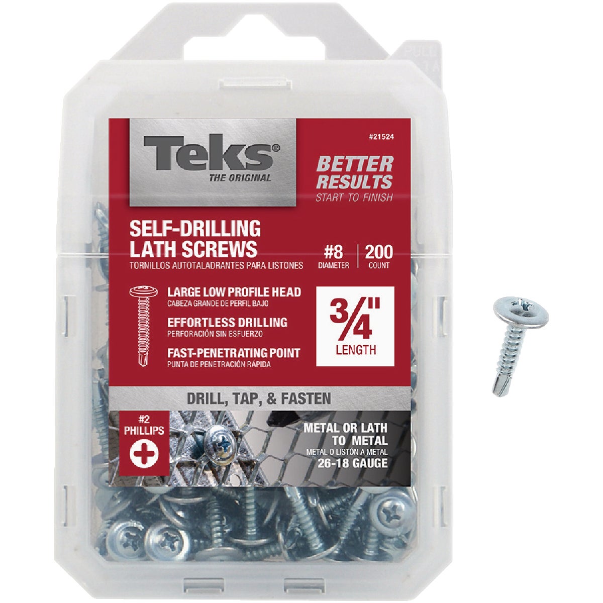 Teks #8 x 3/4 In. Modified Truss Head Drill Point Lath Screw (200 Ct.)