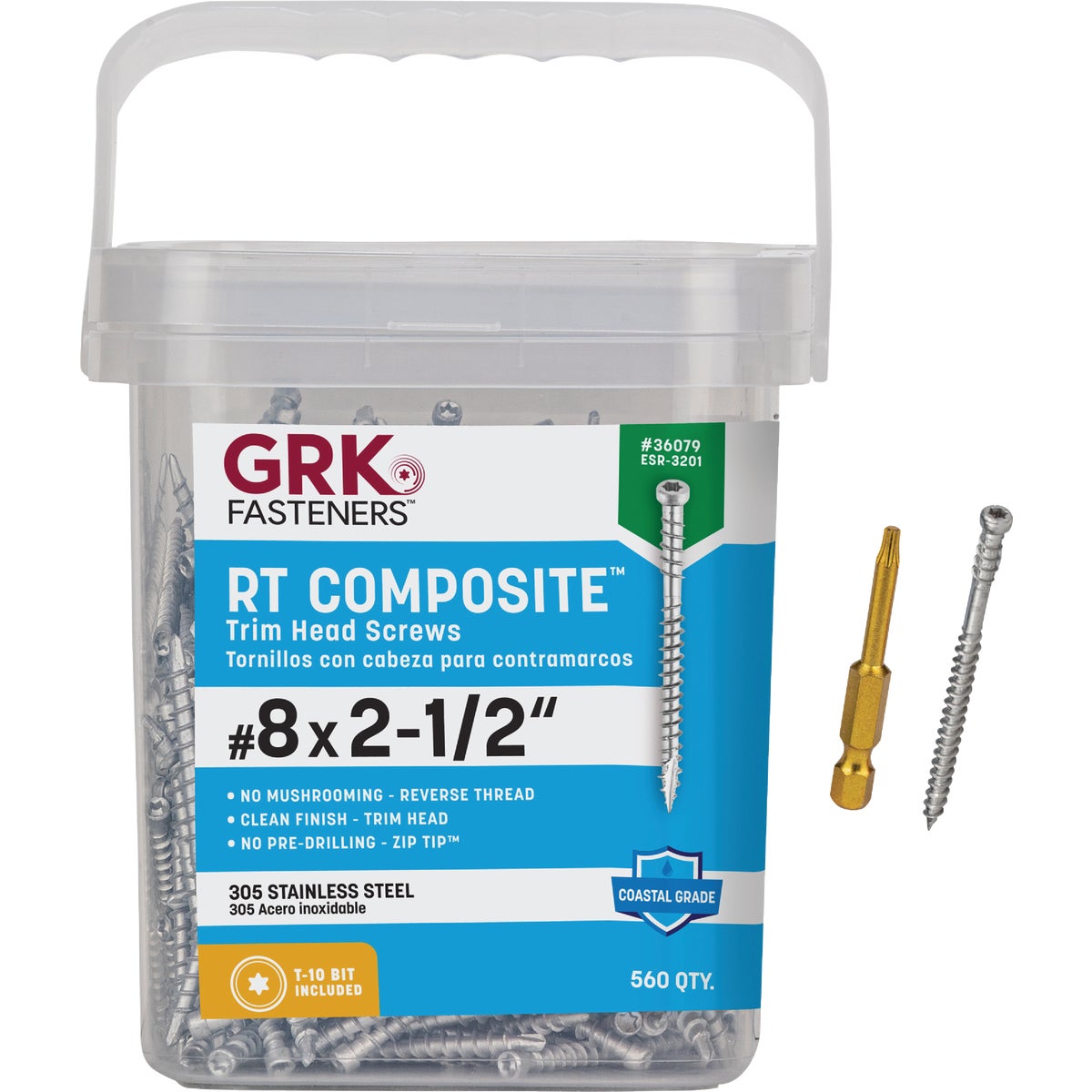 GRK RT #8 x 2-1/2 In. Star Drive Stainless Steel Composite Screw (560 Ct.)