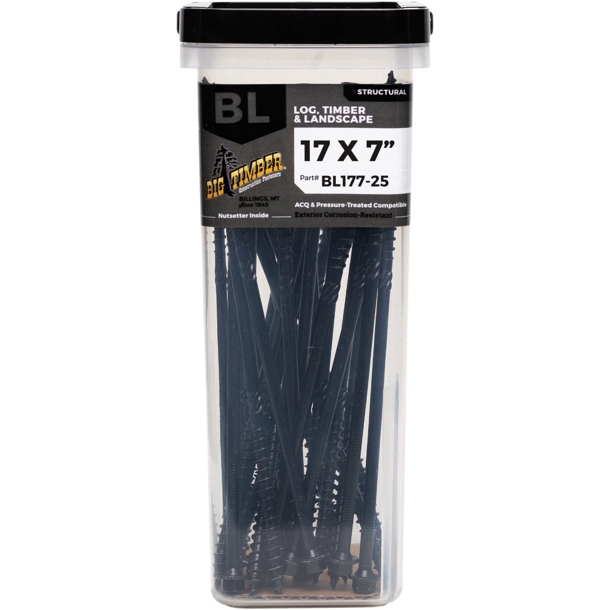Big Timber #17 x 7 In. Hex Head Black Structure Screw (25 Ct.)