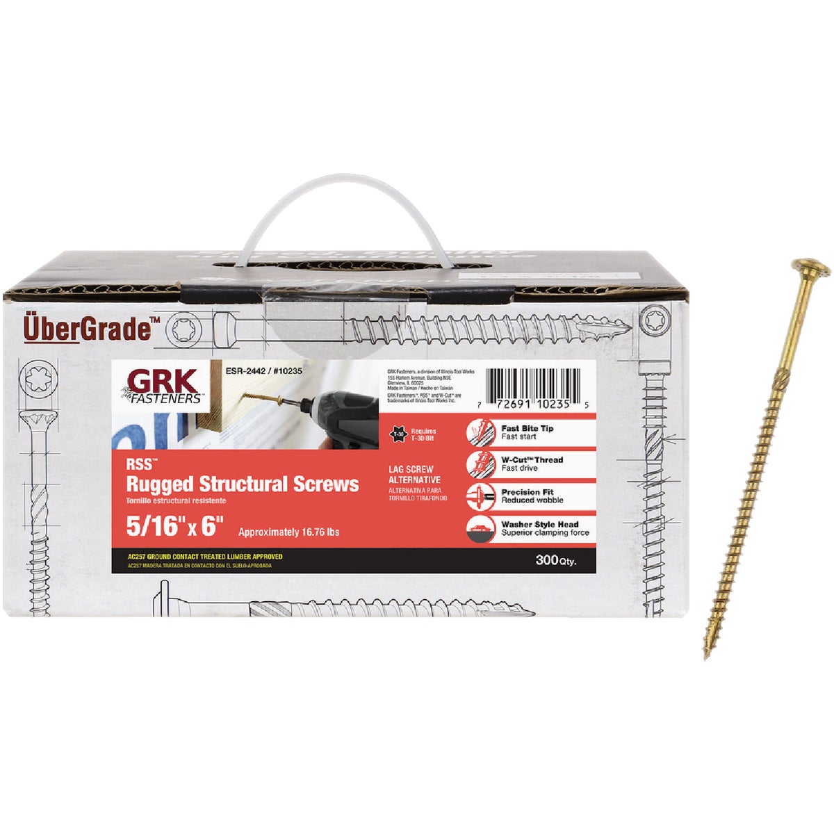 GRK RSS Rugged 5/16 In. x 6 In. Star Drive Washer-Head Structure Screw (300 Ct.)