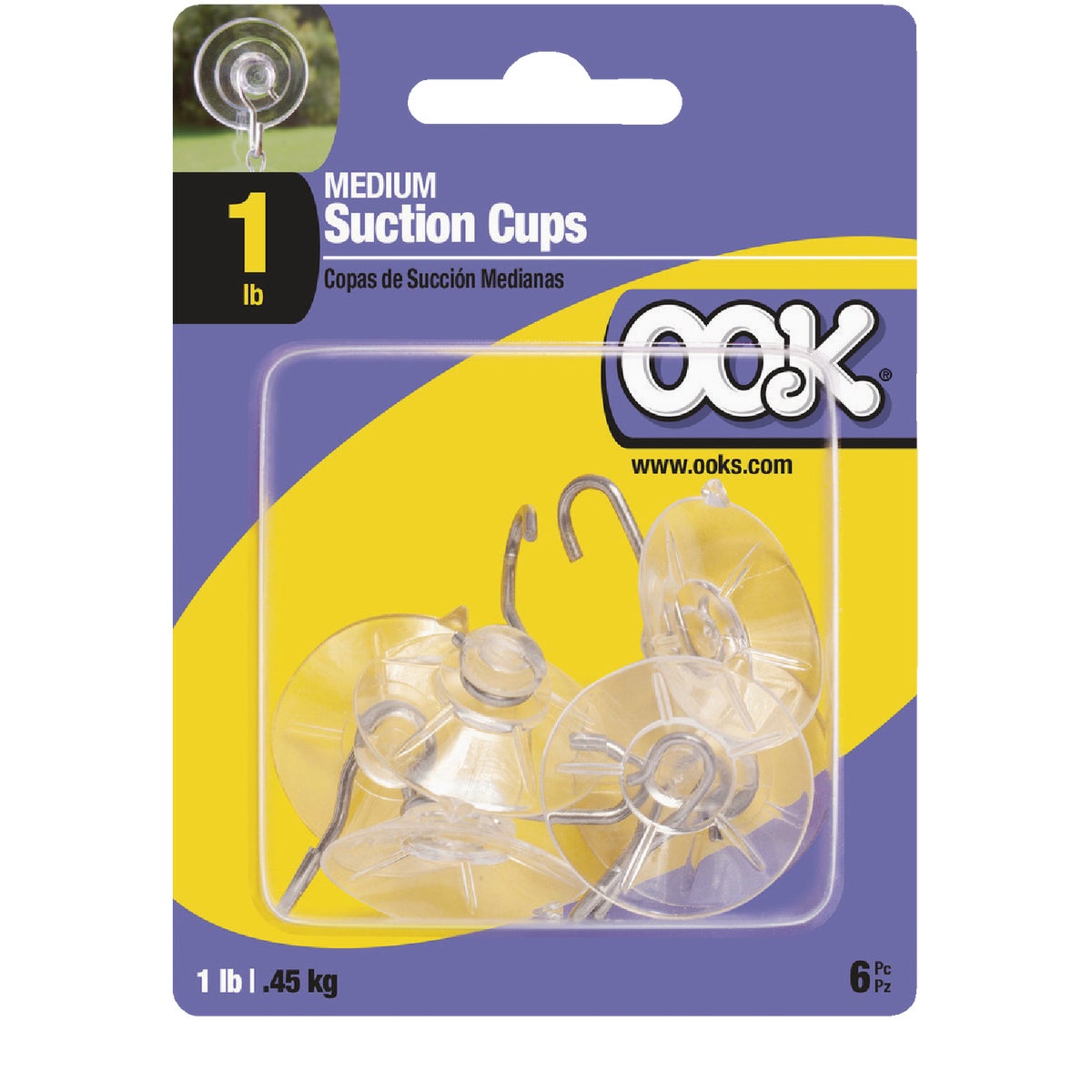 OOK Medium Suction Cup Hooks (6-Pack)