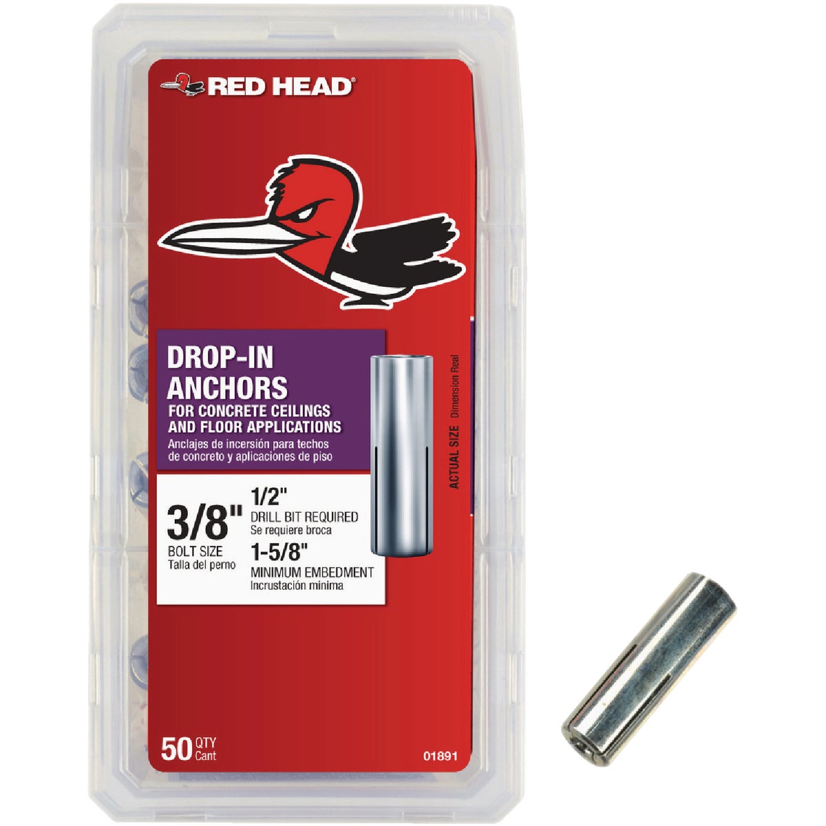 Red Head 3/8 In. Drop-In Anchor (50 Ct.)