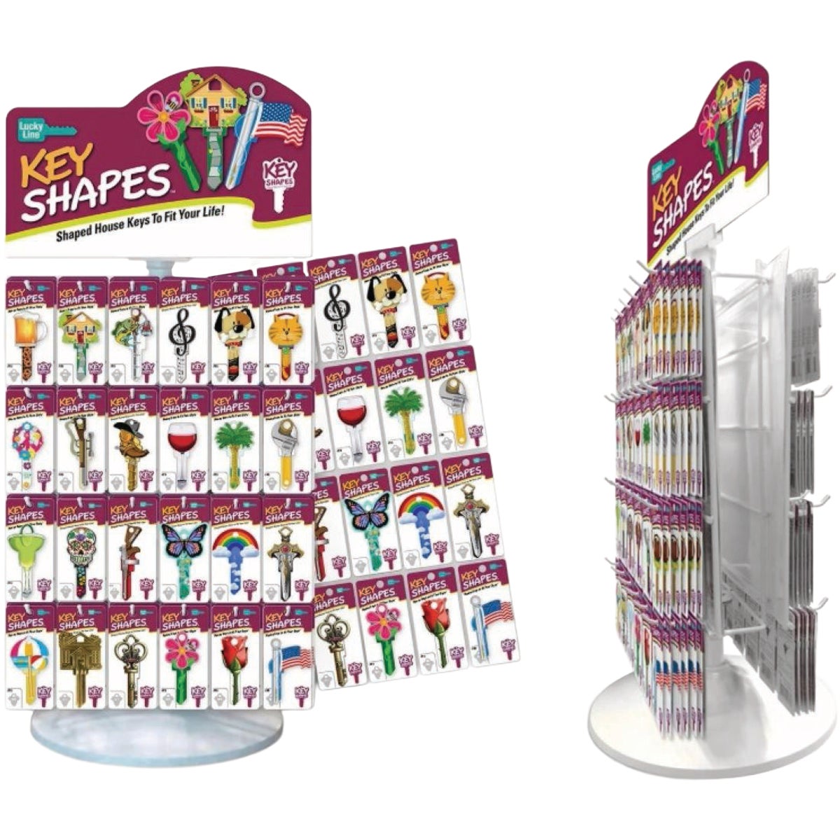 Lucky Line Key Shapes Revolving Counter Display (240-Piece)