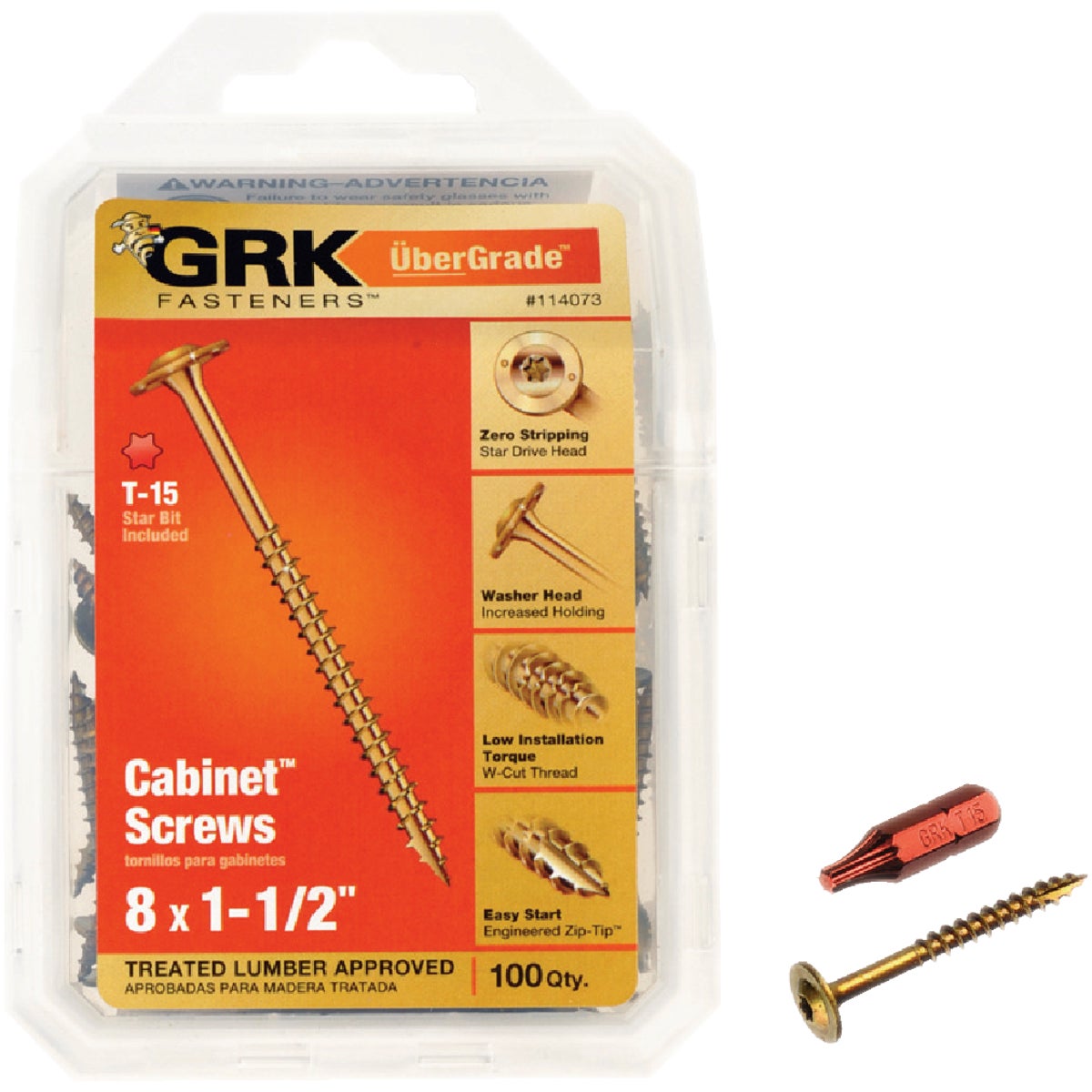 GRK #8 x 1-1/2 In. Star Drive Cabinet Screw (100 Ct.)