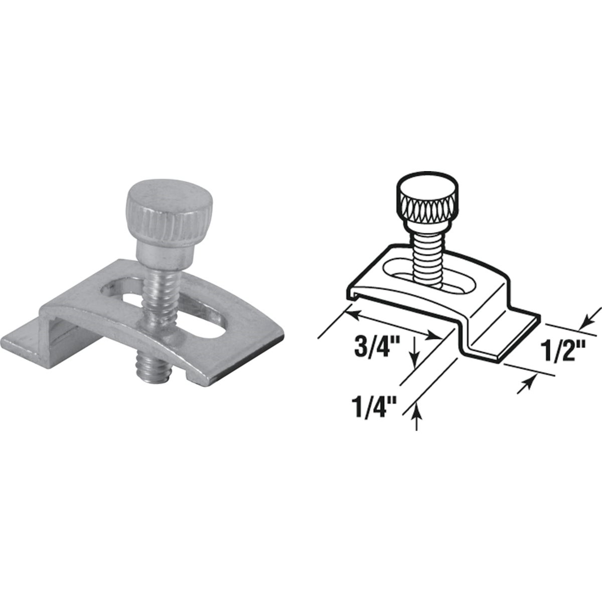 Prime-Line 1/2 In. W. x 1/4 In. H. x 3/4 In. L. Mill Storm Window Panel Clips (8 Count)