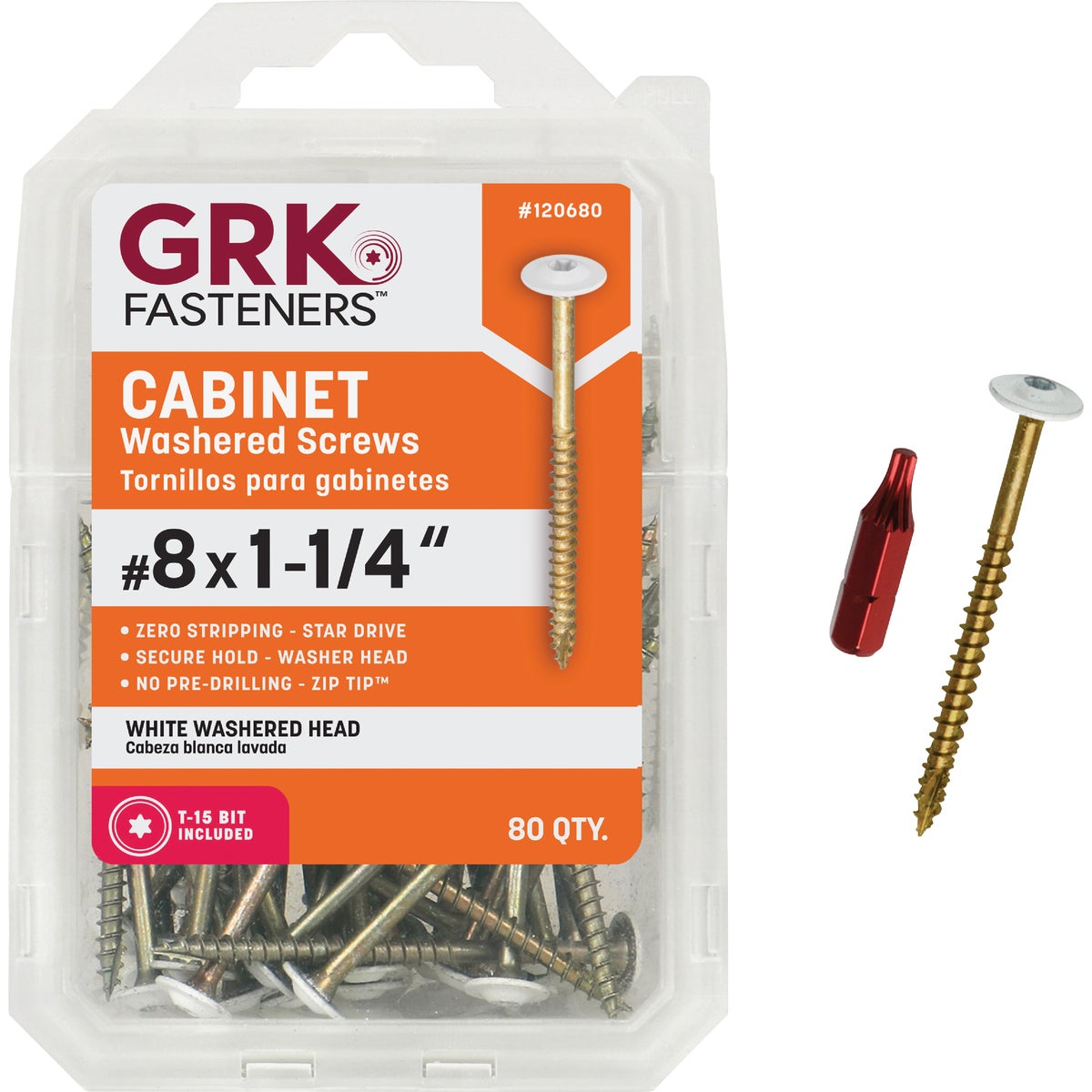GRK #8 x 1-1/4 In. Star Drive White Cabinet Screw (80 Ct.)