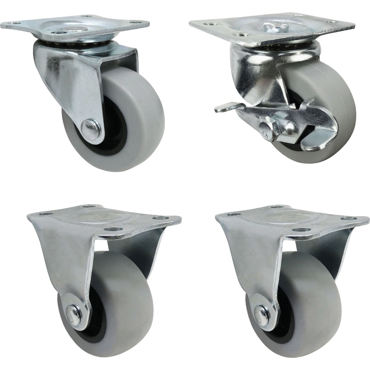 Shepherd Hardware 2 In. All in One Thermoplastic Swivel Plate Caster (4-Pack)