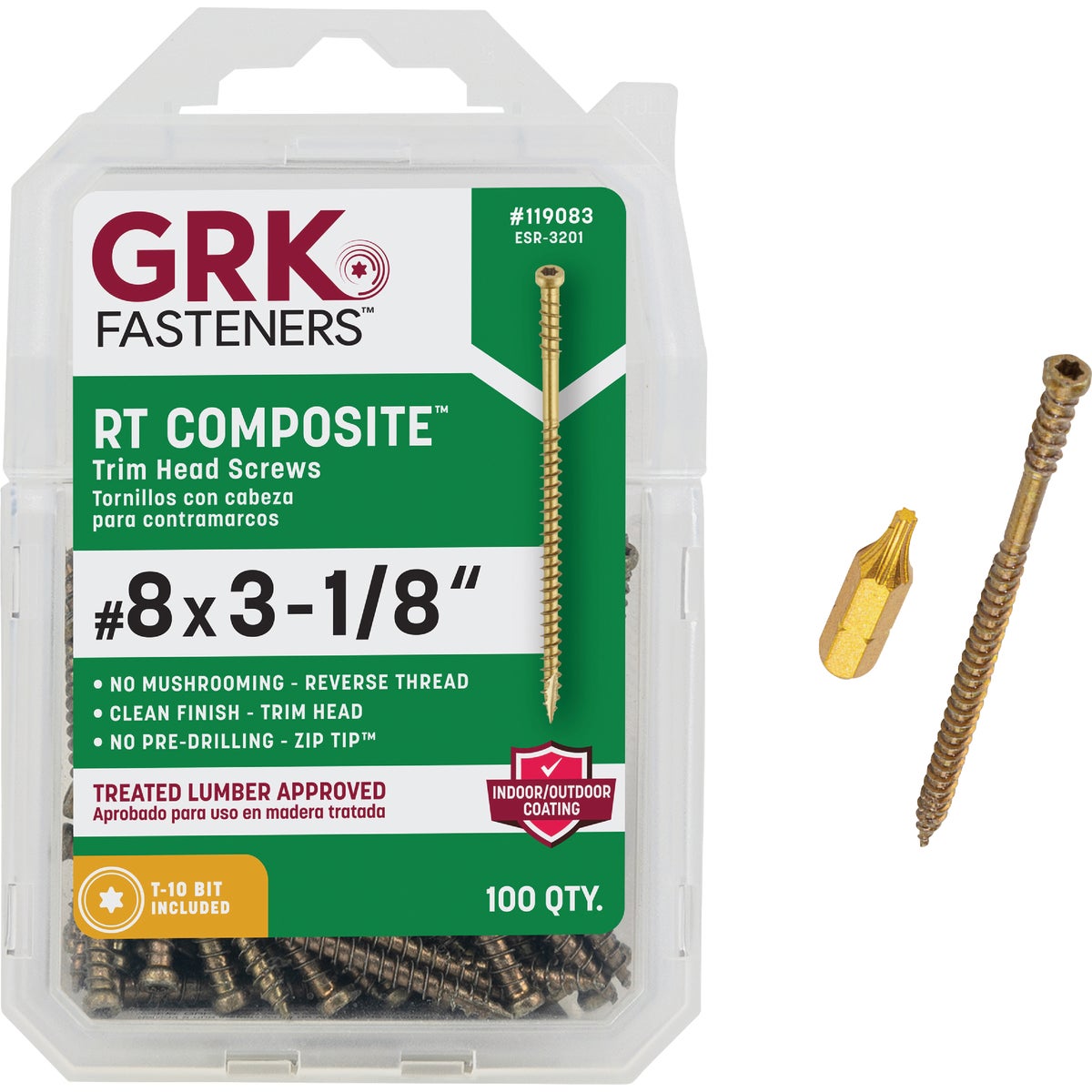 GRK RT #8 x 3-1/8 In. Star Drive Composite Screw (100 Ct.)