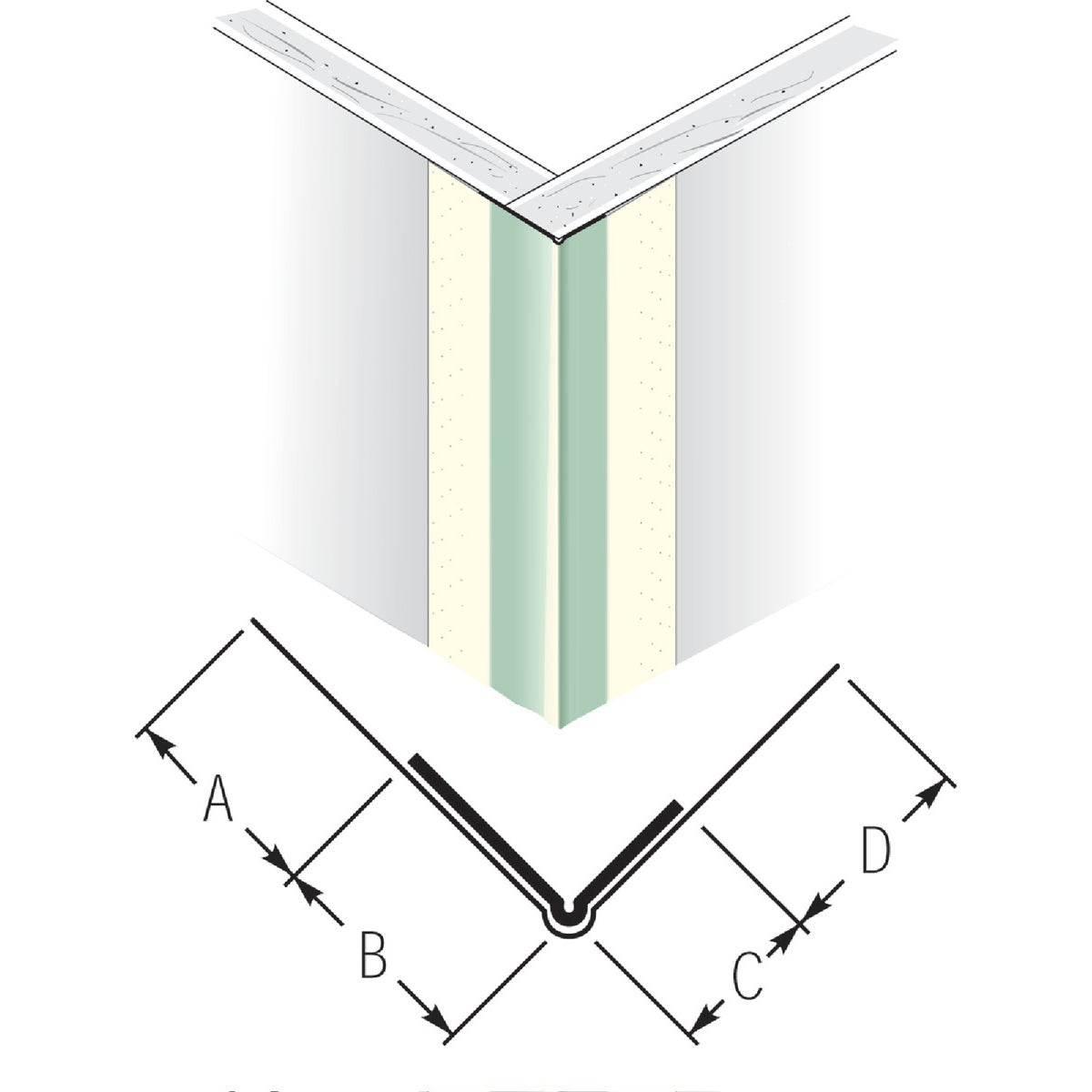 Beadex 1-7/16 In. x 9 Ft. Paper Faced Metal Outside Drywall Corner Bead