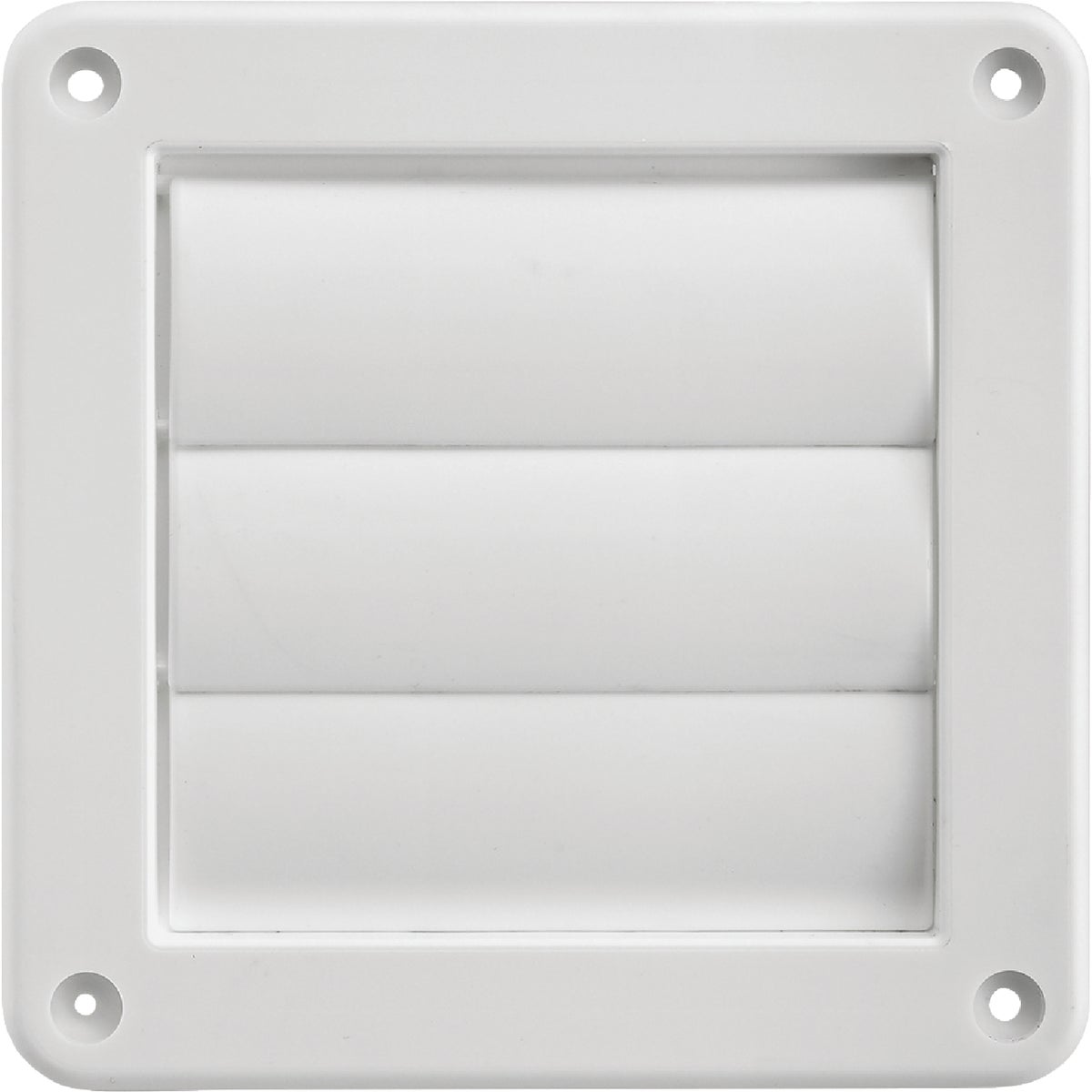 Lambro 4 In. White Plastic Louvered Dryer Vent Hood