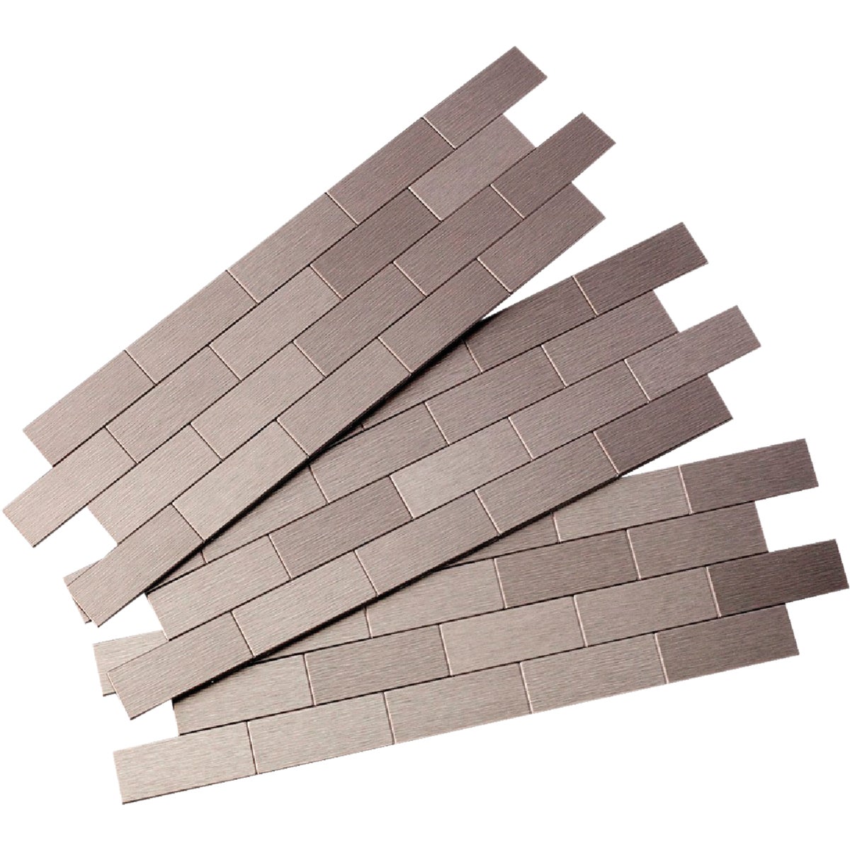 Aspect 12 In. x 4 In. Aluminum Backsplash Peel & Stick, Stainless Steel Subway Tile