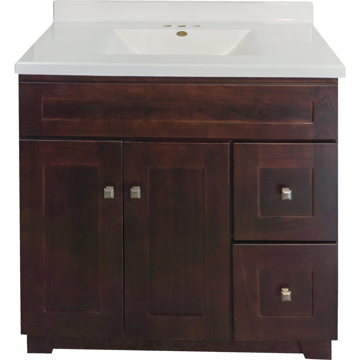 CraftMark CherryVale Shaker Cherry 36 In. W x 34 In. H x 21 In. D Vanity Base without Top, 2 Door/2 Drawer