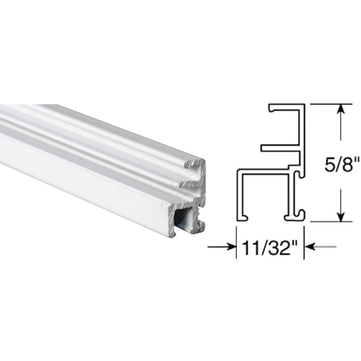 Prime-Line Make-2-Fit 11/32 x 5/8 x 72 White Aluminum Triple Track Screen Frame