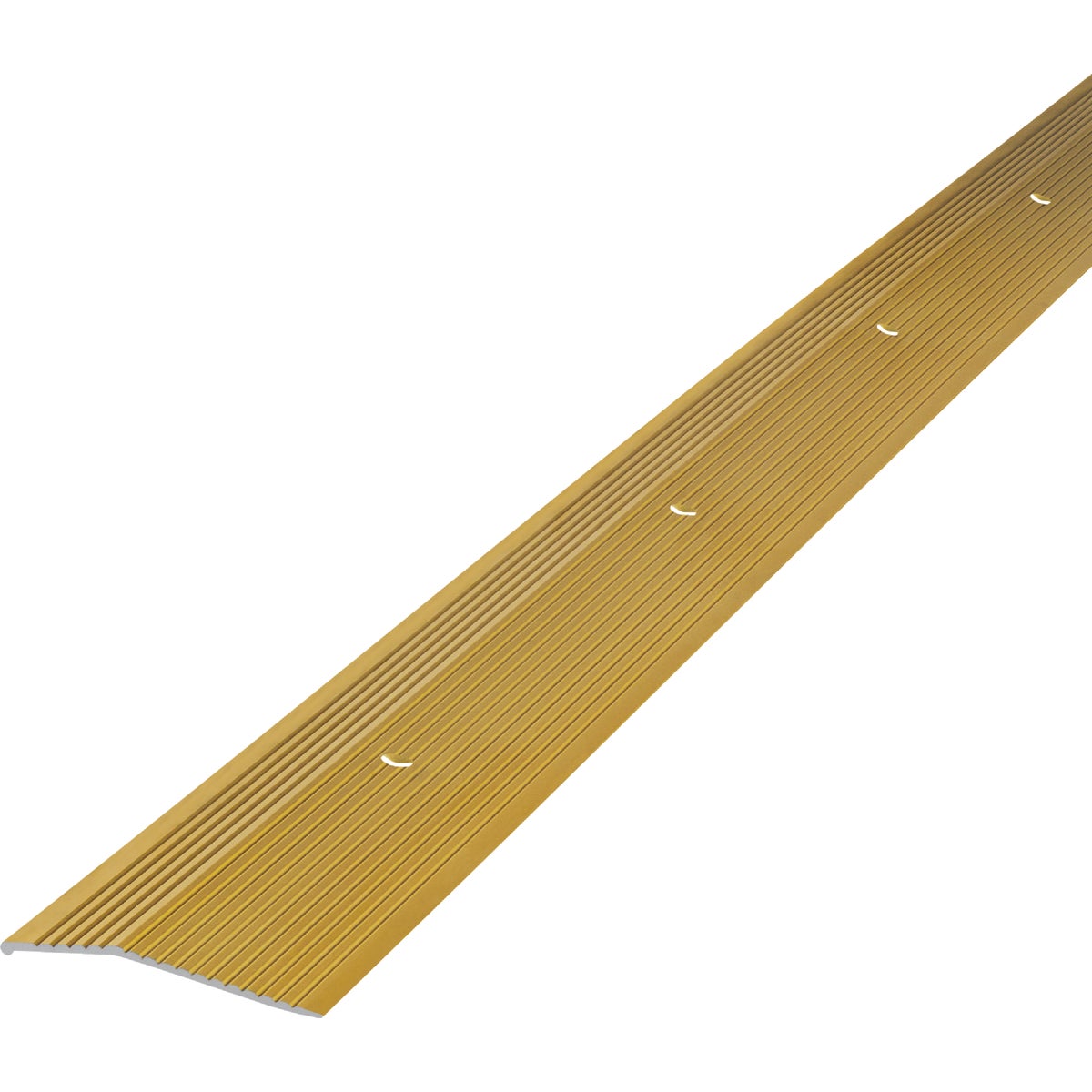 M-D Satin Brass Smooth 2 In. x 3 Ft. Aluminum Carpet Trim Bar, Extra Wide