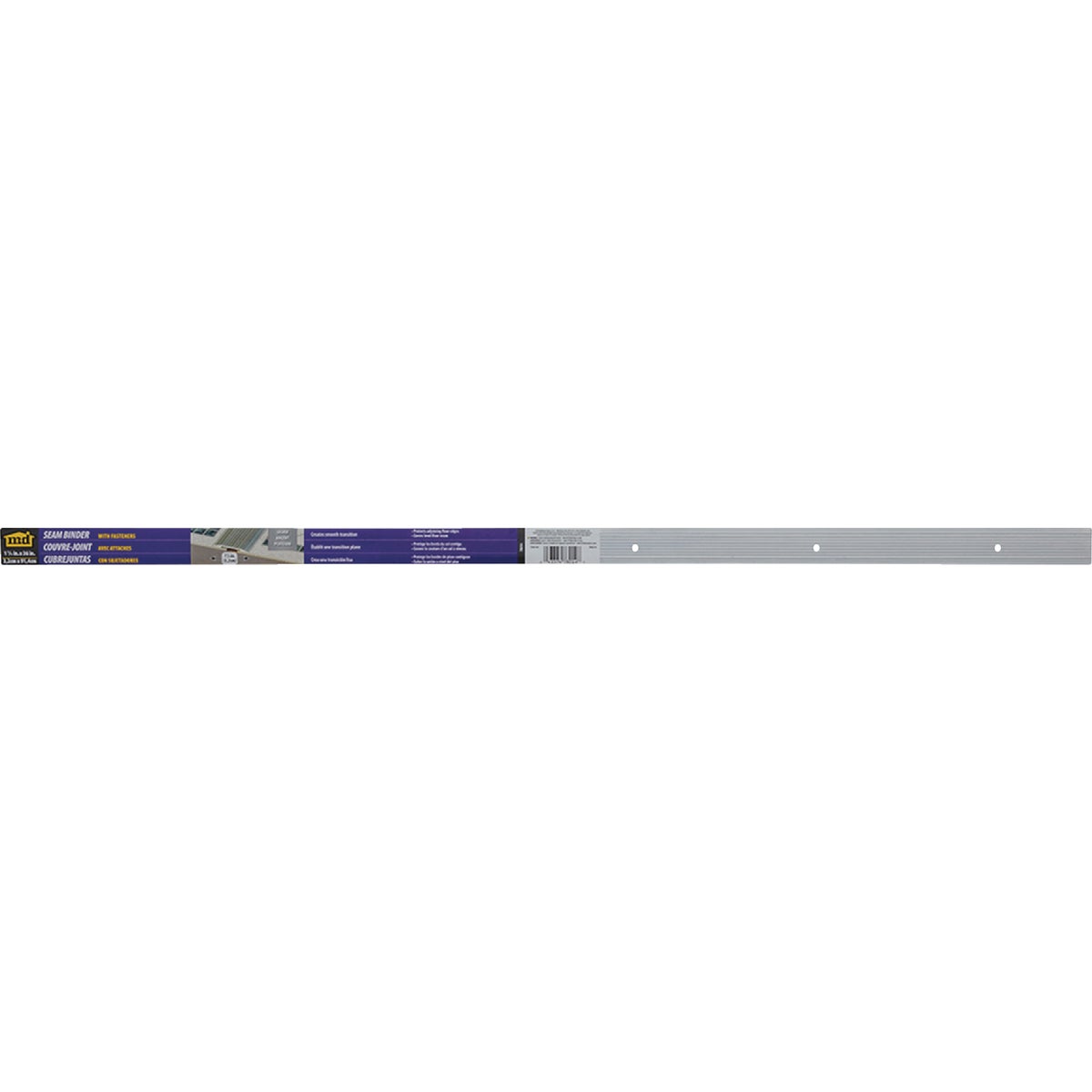 M-D Silver Satin 1-1/4 In. x 3 Ft. Aluminum Seam Binder