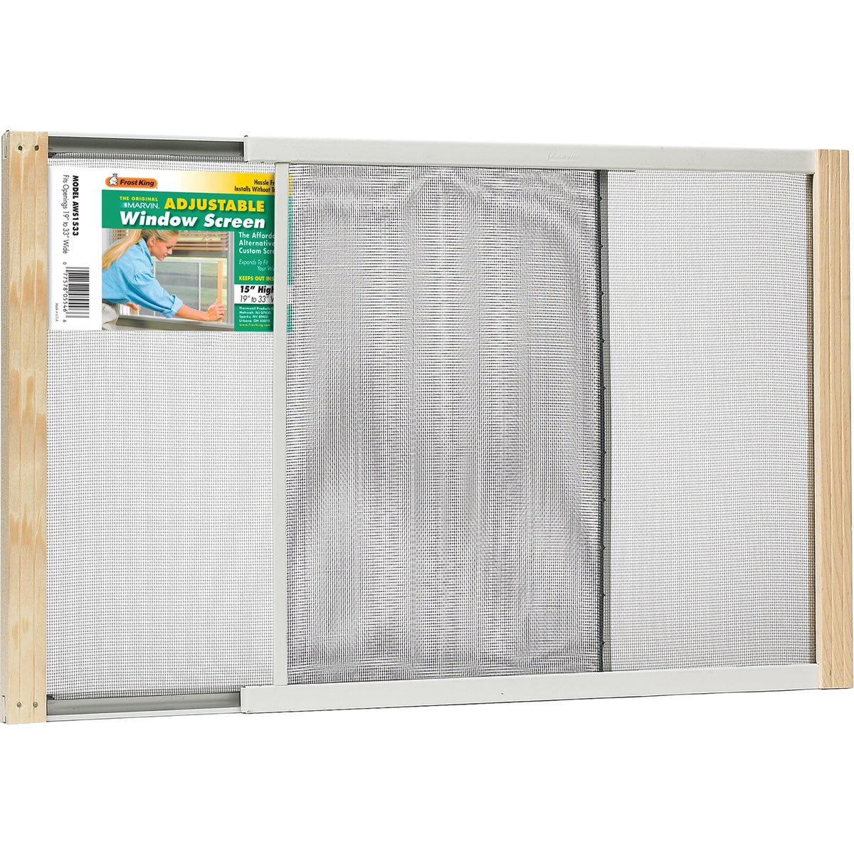 W.B. Marvin 15 In. x 19-33 In. Adjustable Window Screens by Frost King