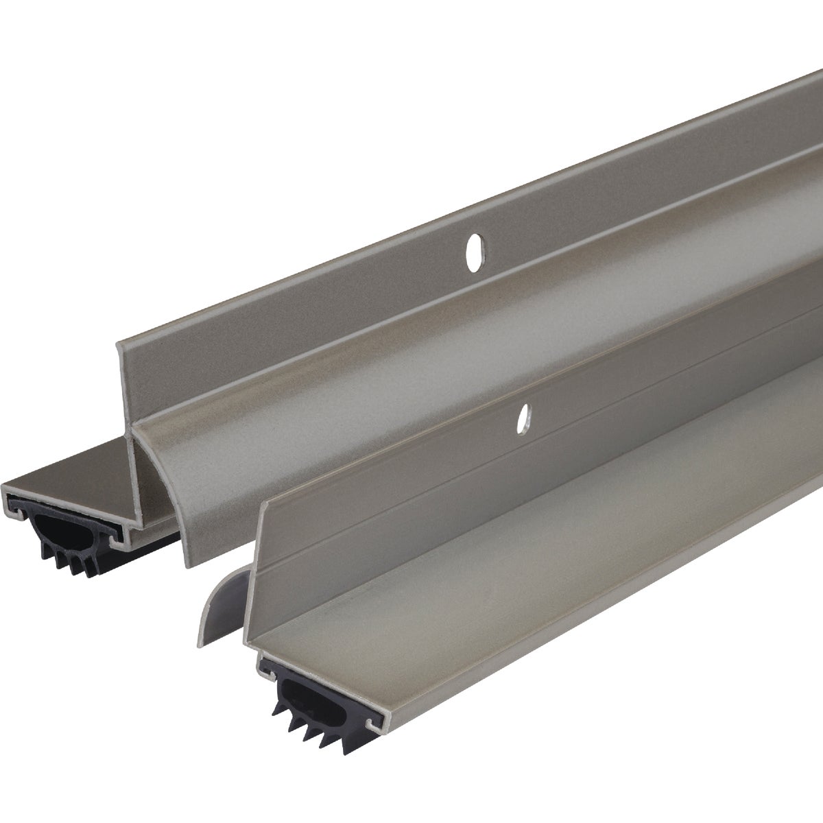 M-D 1.75 In. W. x 1.25 In. H. x 36 In. L. Satin Nickel Vinyl L-Shaped Door Bottom with Drip Cap for 1-3/8 & 1-3/4 In. Door