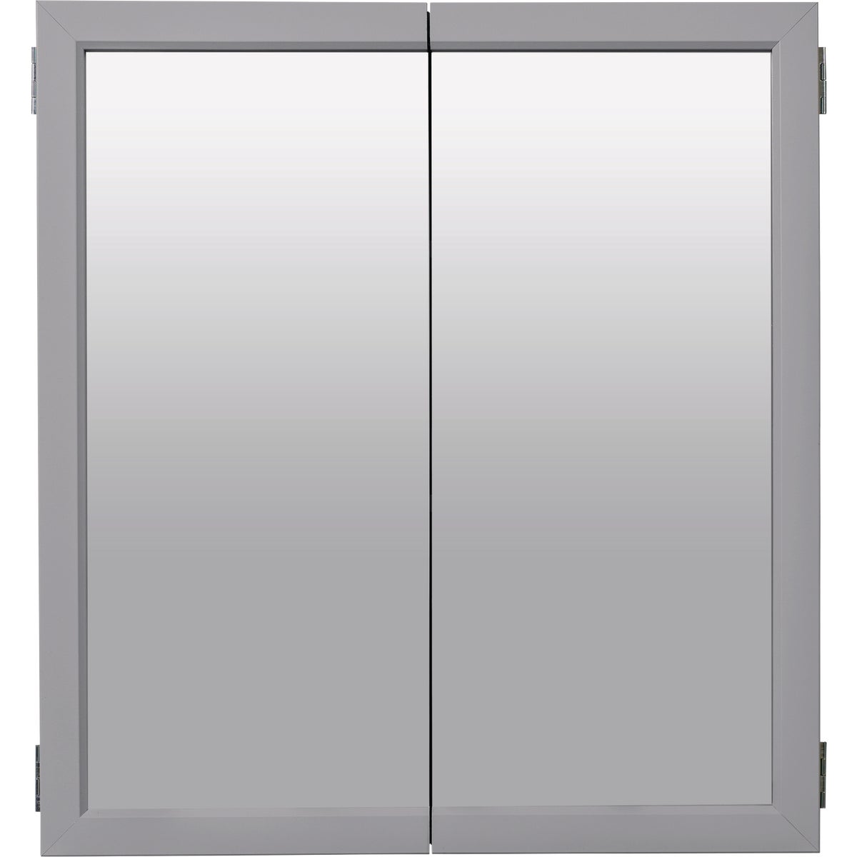 Zenna Home Gray 24 In. W x 26 In. H x 4.5 In. D Bi-View Surface Mount Framed Medicine Cabinet