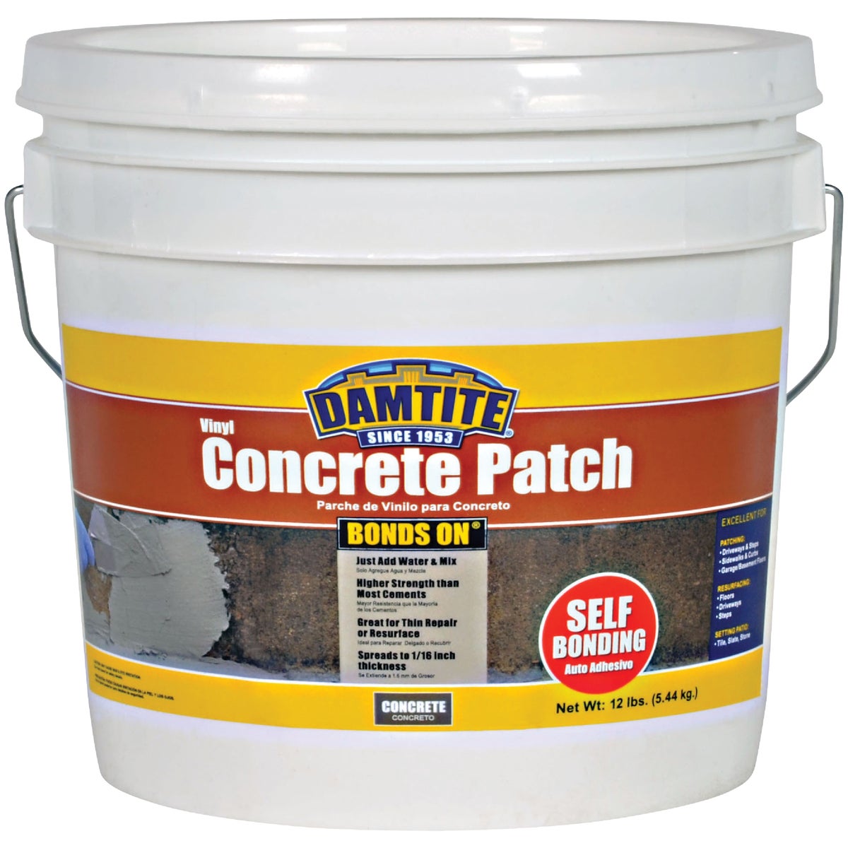 Damtite BondsOn 12 Lb. Gray Ready-to-Use Vinyl Concrete Patch
