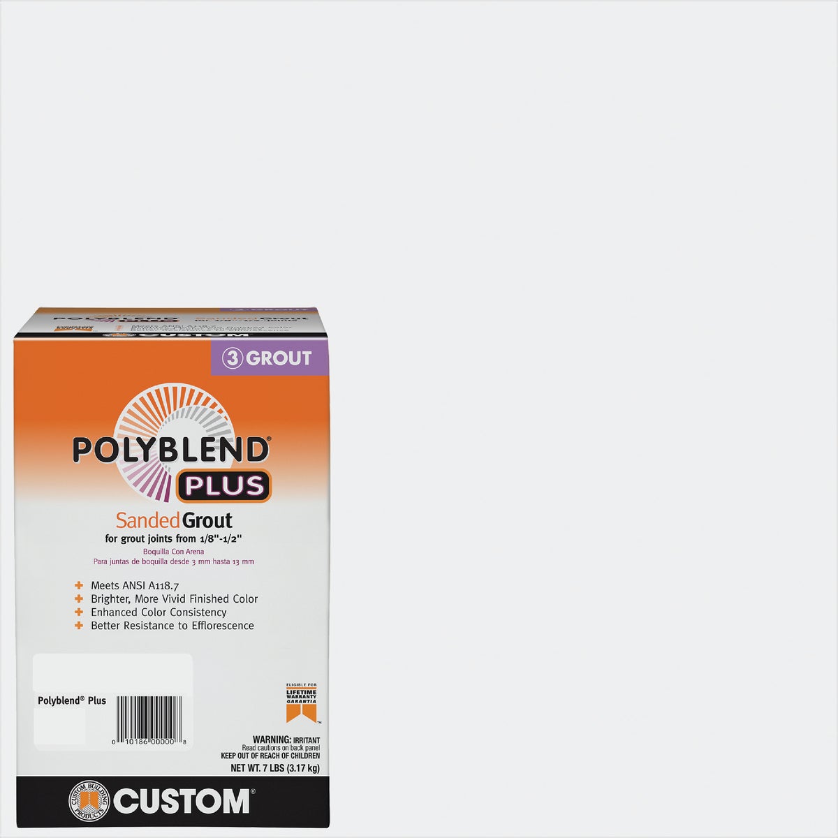 Custom Building Products PolyBlend PLUS 7 Lb. Arctic White Sanded Tile Grout